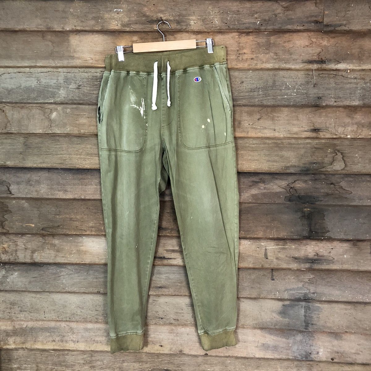 image of Champion Green Faded Joggers Pants 7095, Men's (Size 28)