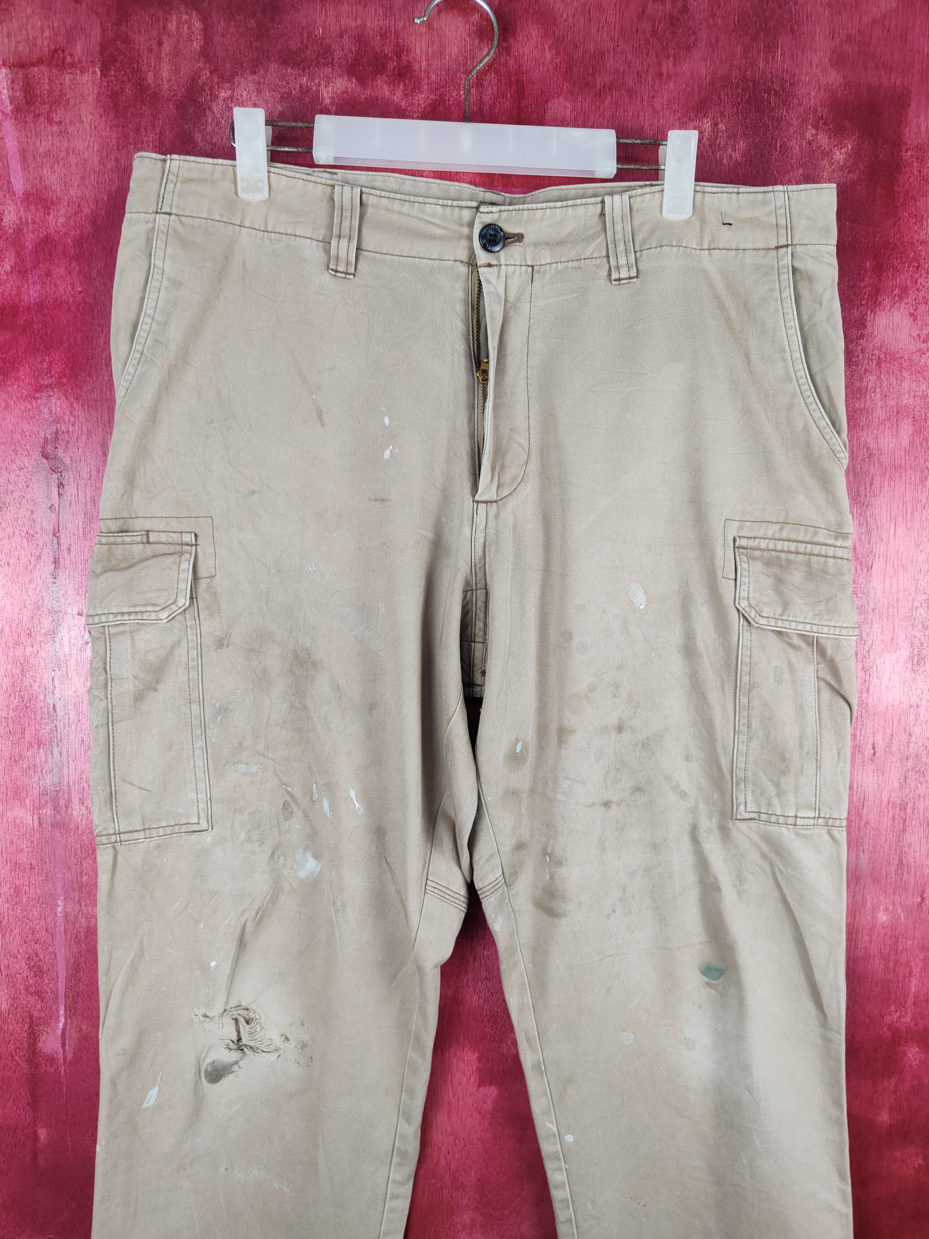 Japanese Brand × Vintage Burtle Beige Multi Pocket Tactical Cargo Pants #S619 Size US 36 / EU 52 - 2 Thumbnail