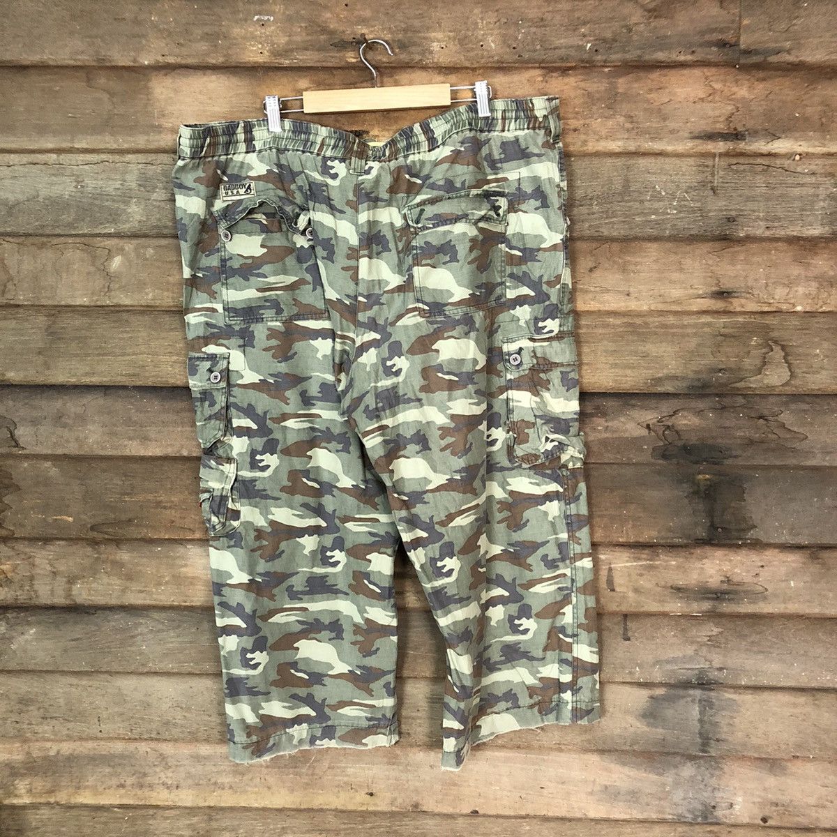 Japanese Brand Badboy Camo Green multipocket skate Cropped Pants #7108 Size US 37 - 12 Thumbnail