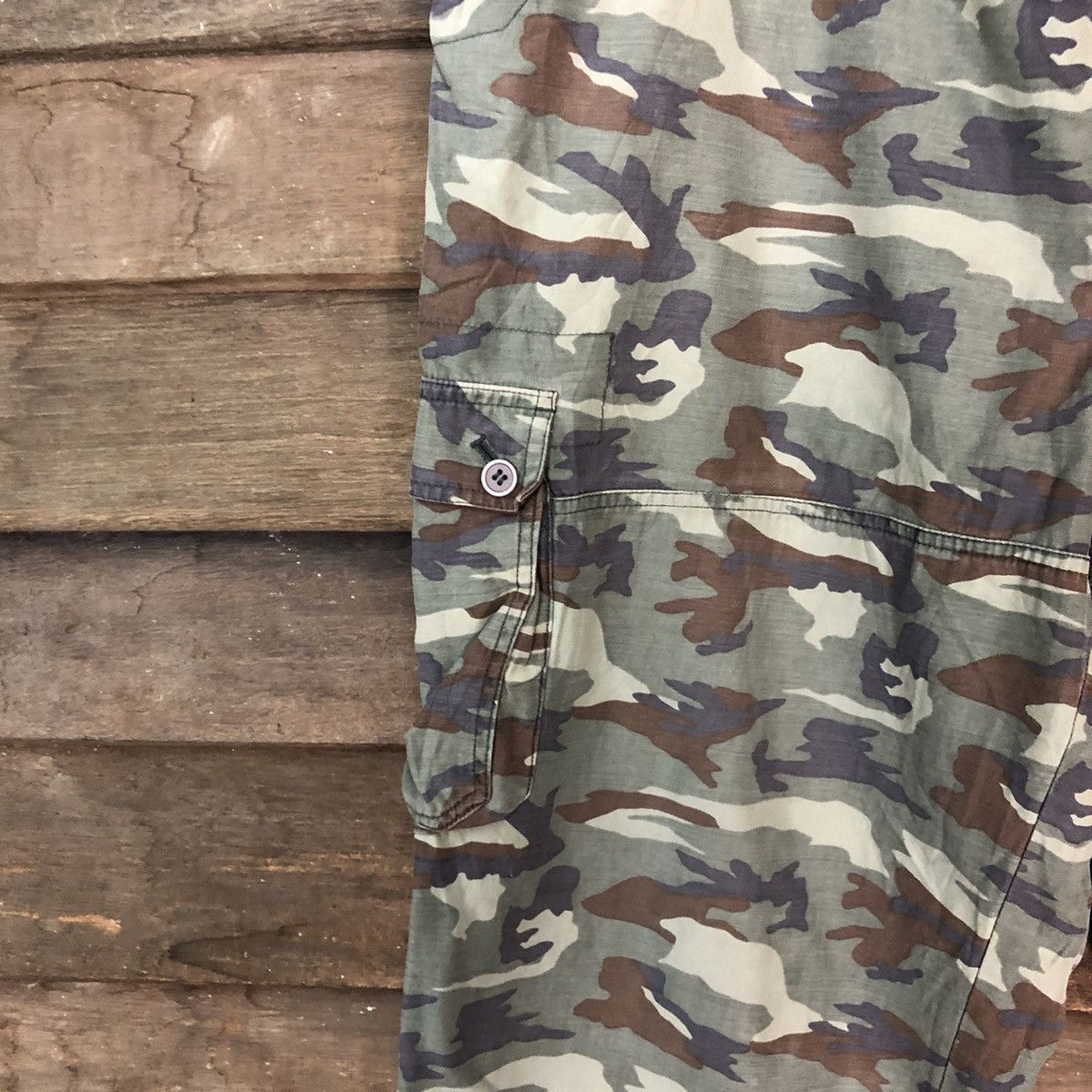Japanese Brand Badboy Camo Green multipocket skate Cropped Pants #7108 Size US 37 - 6 Thumbnail