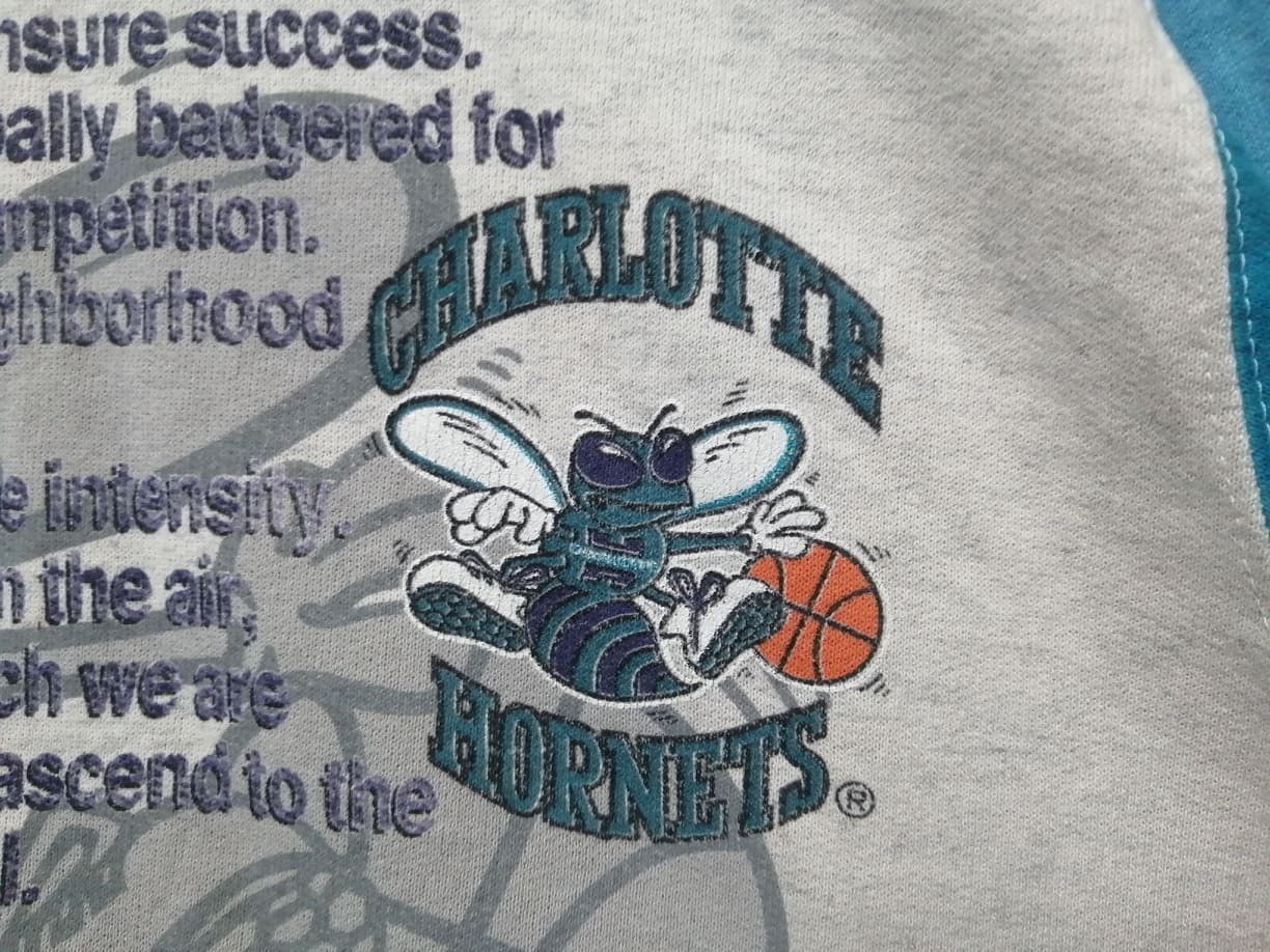 NBA × Vintage 1993 Vintage Charlotte Hornets Crewneck Very Rare Size US L / EU 52-54 / 3 - 3 Thumbnail