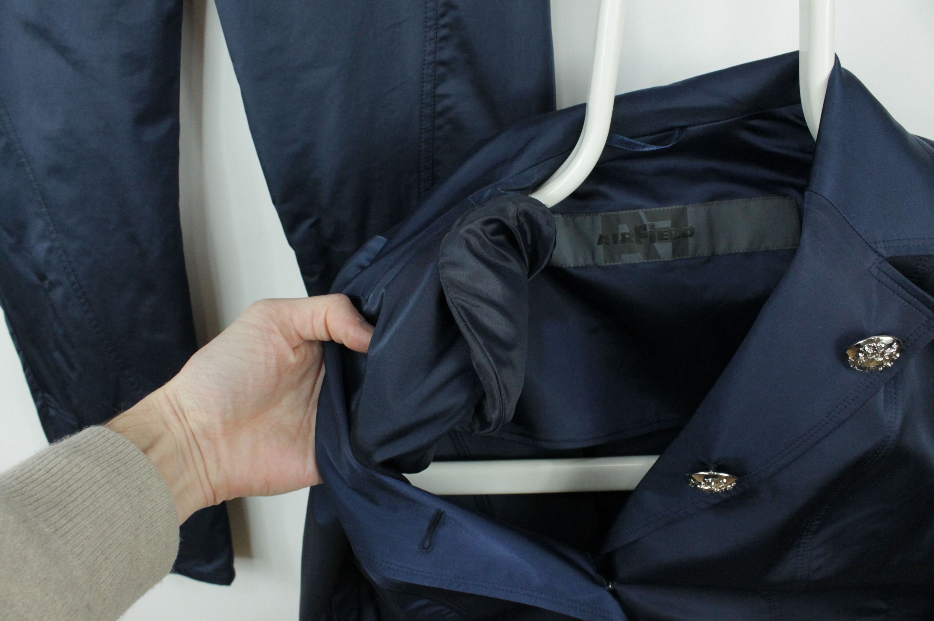 Designer AirField Elegant Pantsuit Savanna Blue Blazer Women's Size M / US 6-8 / IT 42-44 - 6 Thumbnail