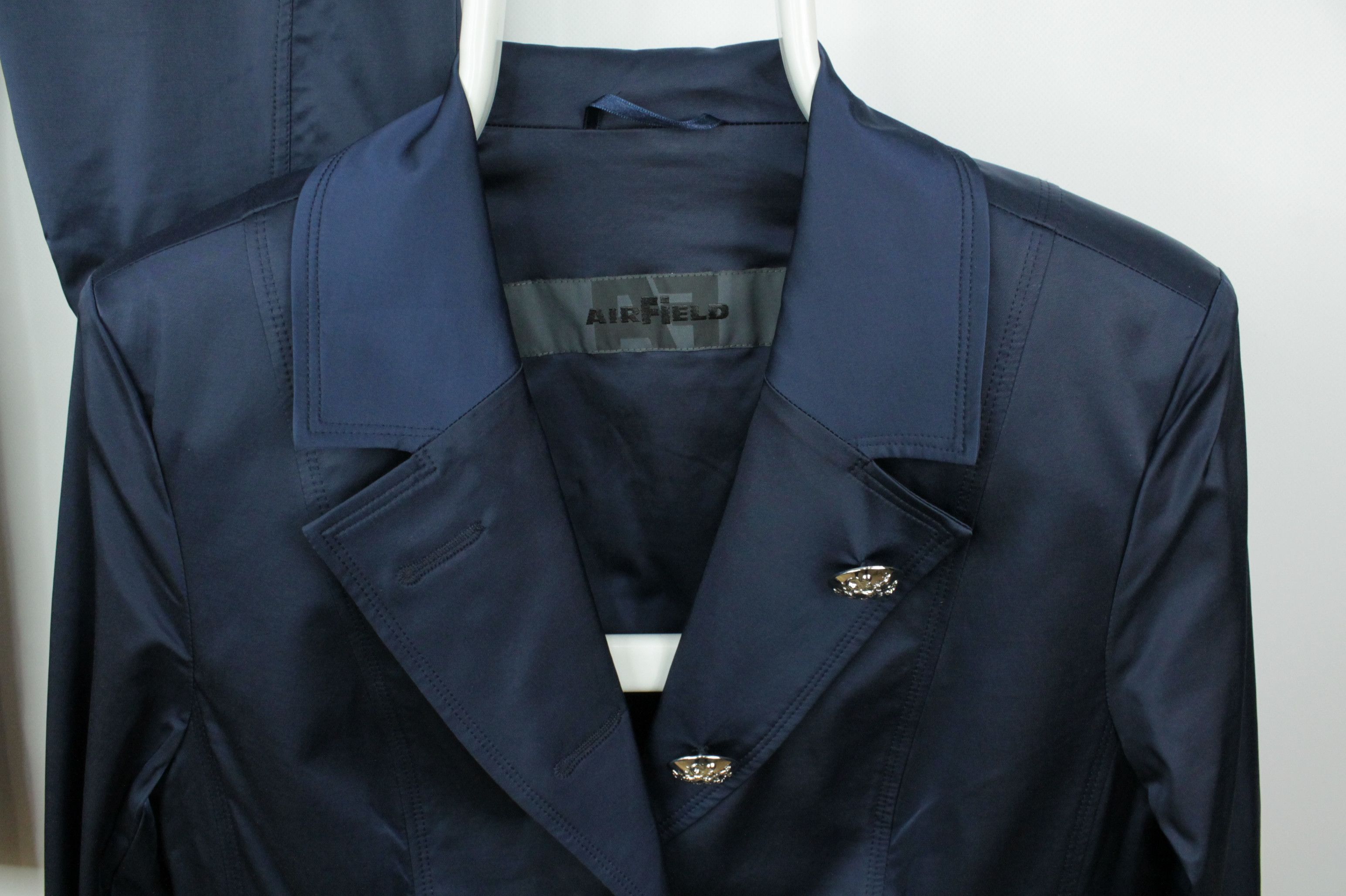 Designer AirField Elegant Pantsuit Savanna Blue Blazer Women's Size M / US 6-8 / IT 42-44 - 3 Thumbnail
