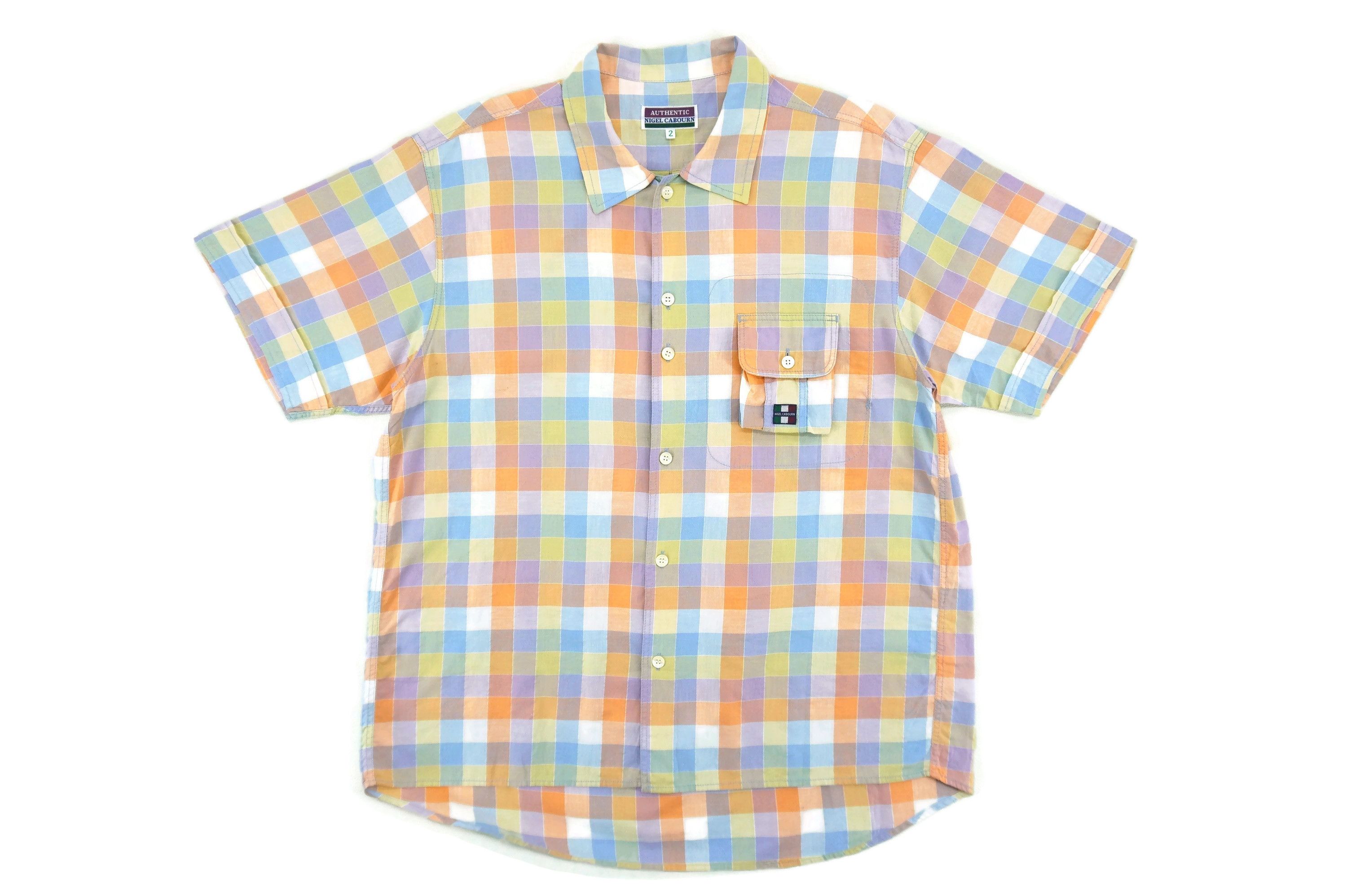 image of Military x Nigel Cabourn Multicolor Checkered Casual Shirt, Men's (Size Large)