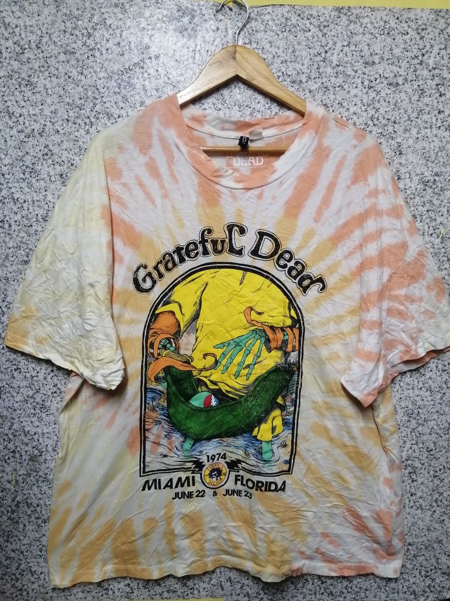 Band Tees × Vintage TEE GRATEFUL DEAD 1974 MIAMI FLORIDA VERY RARE Size US M / EU 48-50 / 2 - 1 Thumbnail