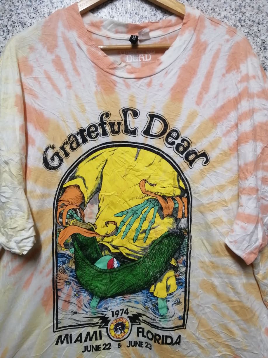 Band Tees × Vintage TEE GRATEFUL DEAD 1974 MIAMI FLORIDA VERY RARE Size US M / EU 48-50 / 2 - 3 Thumbnail