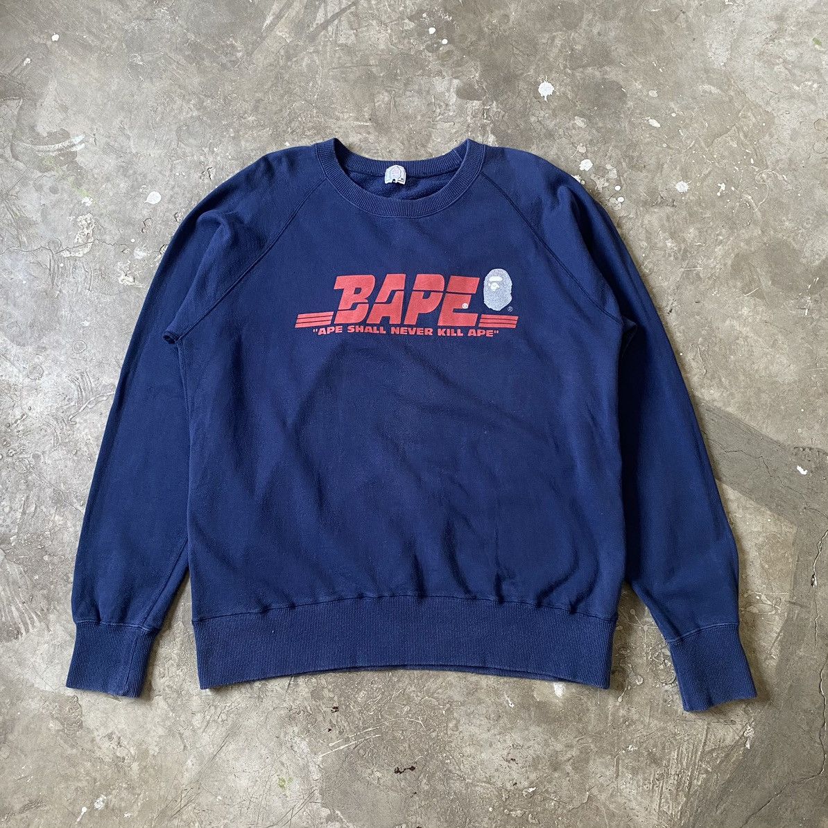 image of Bape - Nigo - OG Asnka Navy Crewneck, Men's (Size XL)