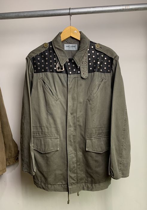 Saint Laurent Paris 2014 Leather Studded Military Jacket | Grailed