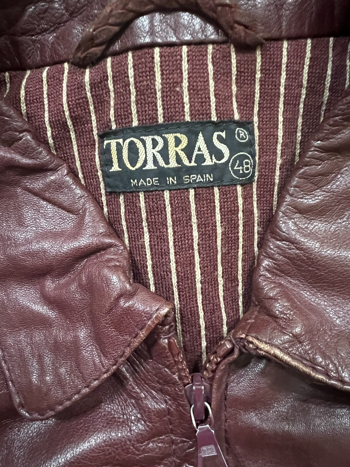 Genuine Leather 80s Toras Genuine Calfskin Leather Biker Rockabilly Jacket Size US M / EU 48-50 / 2 - 7 Thumbnail