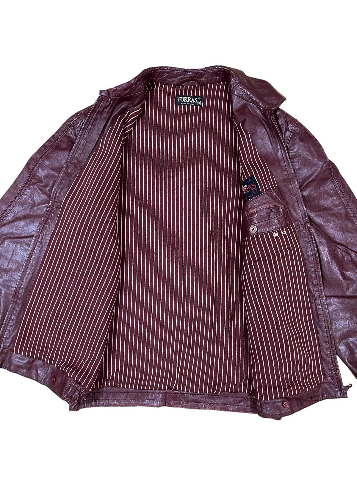 Genuine Leather 80s Toras Genuine Calfskin Leather Biker Rockabilly Jacket Size US M / EU 48-50 / 2 - 3 Thumbnail