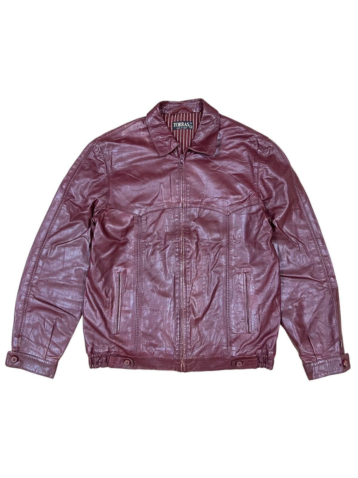 Genuine Leather 80s Toras Genuine Calfskin Leather Biker Rockabilly Jacket Size US M / EU 48-50 / 2 - 1 Thumbnail