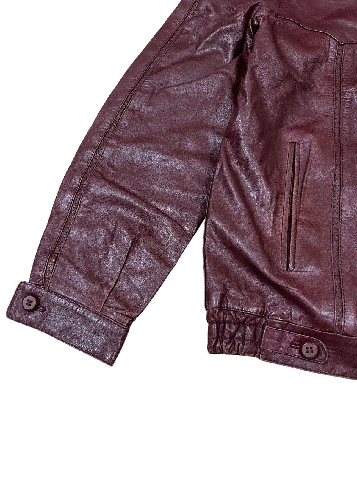 Genuine Leather 80s Toras Genuine Calfskin Leather Biker Rockabilly Jacket Size US M / EU 48-50 / 2 - 5 Thumbnail