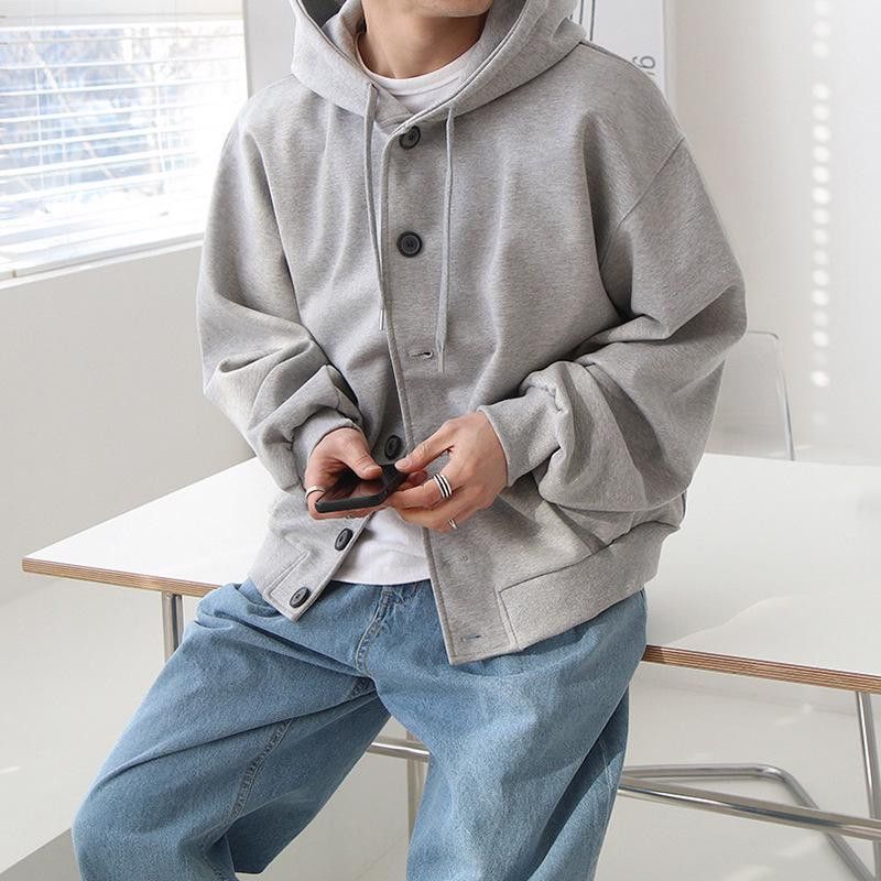 Button Up Hooded Jacket