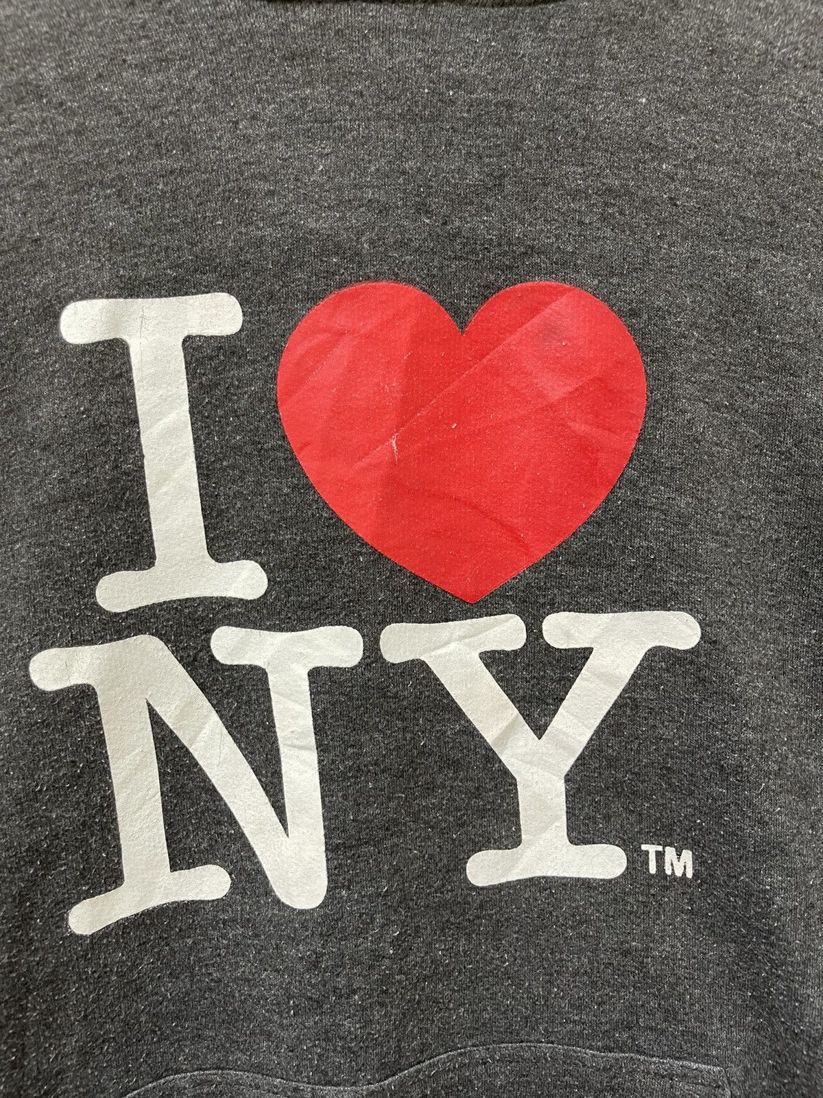 I Love NY Vintage I Love New York Hoodie Dark Grey Large Size US L / EU 52-54 / 3 - 2 Thumbnail