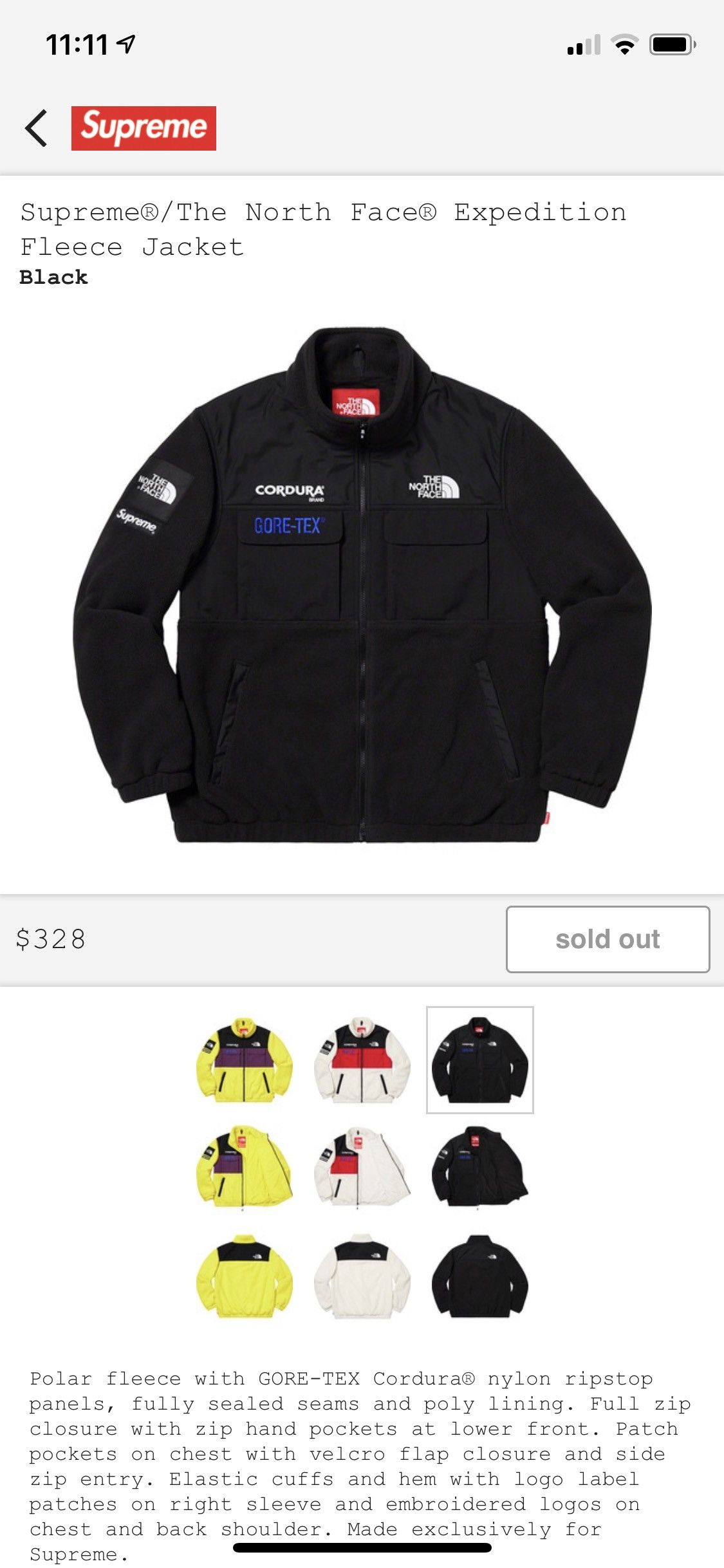 Supreme x The North Face Expedition Fleece Jacket