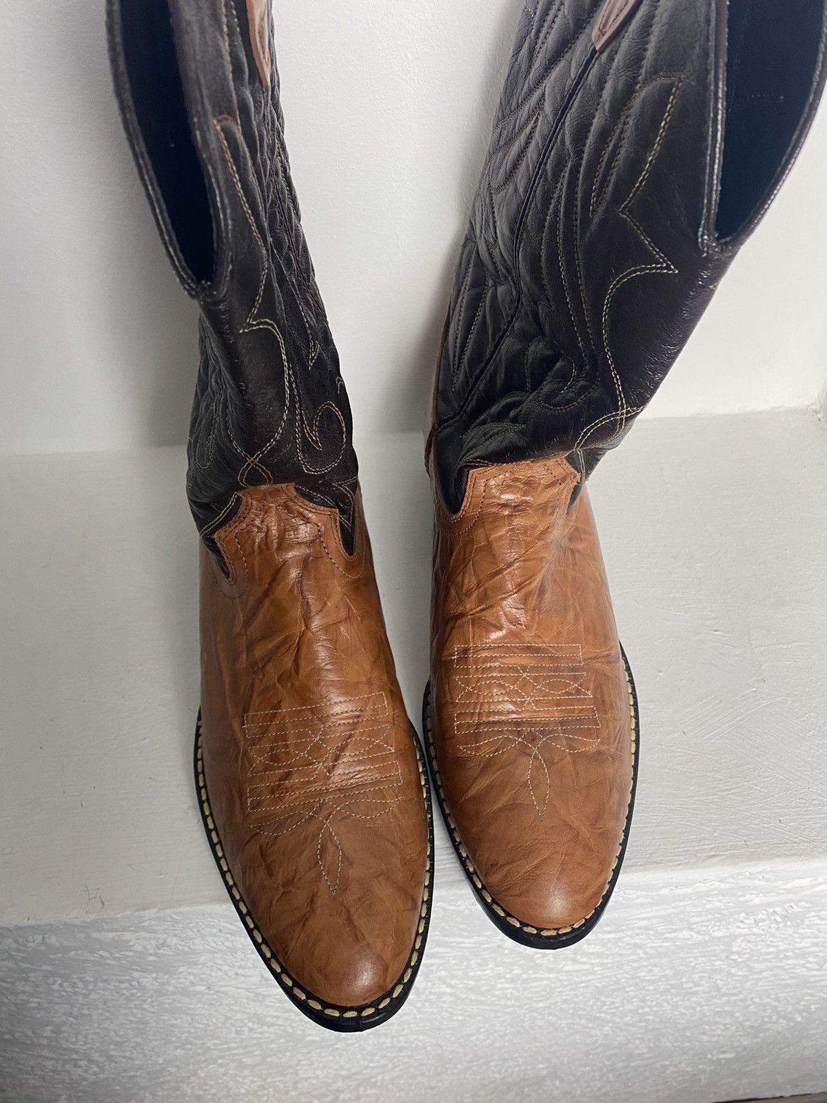 Vintage Vintage Western Cowboy Leather Boots Hand-Made size US 9 Size US 9 / EU 42 - 2 Thumbnail