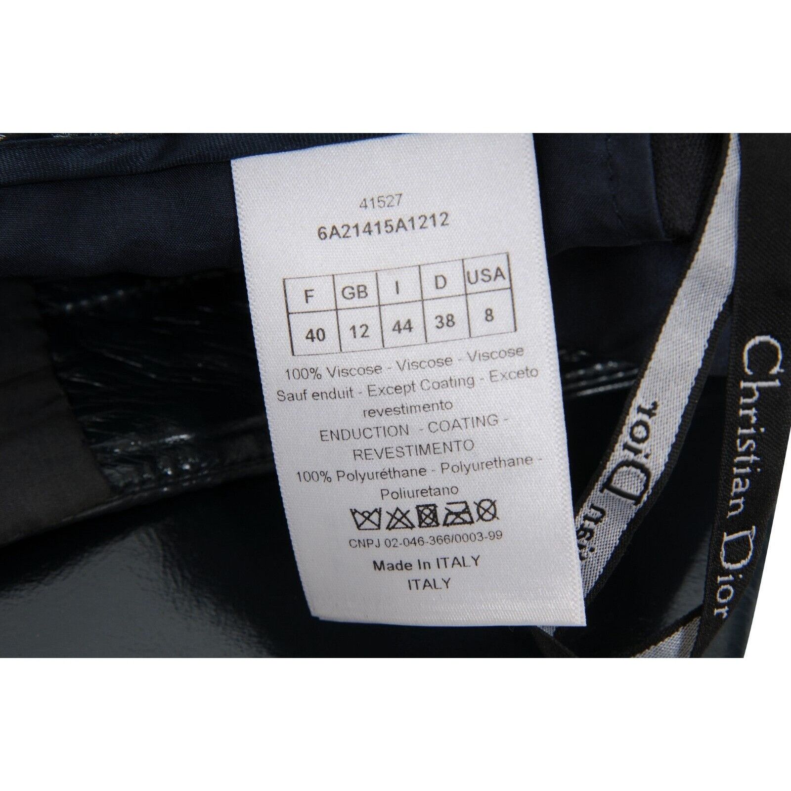 Dior PVC Pants Shinny Viscose Anthracite Blue Trousers Size 28" / US 6 / IT 42 - 6 Thumbnail