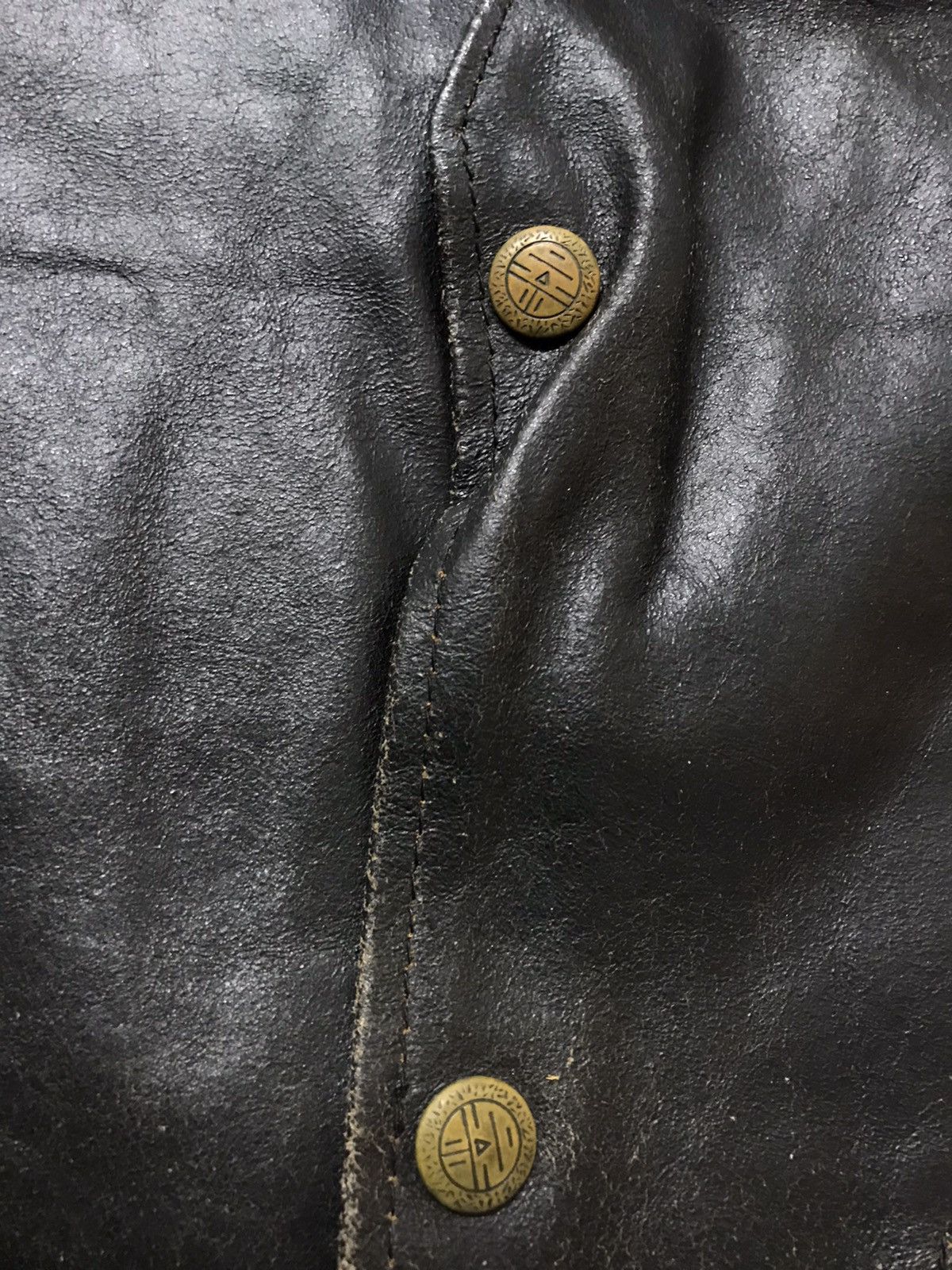 Japanese Brand Leather Vest Black moto biker 80s classic Size US XXL / EU 58 / 5 - 4 Thumbnail