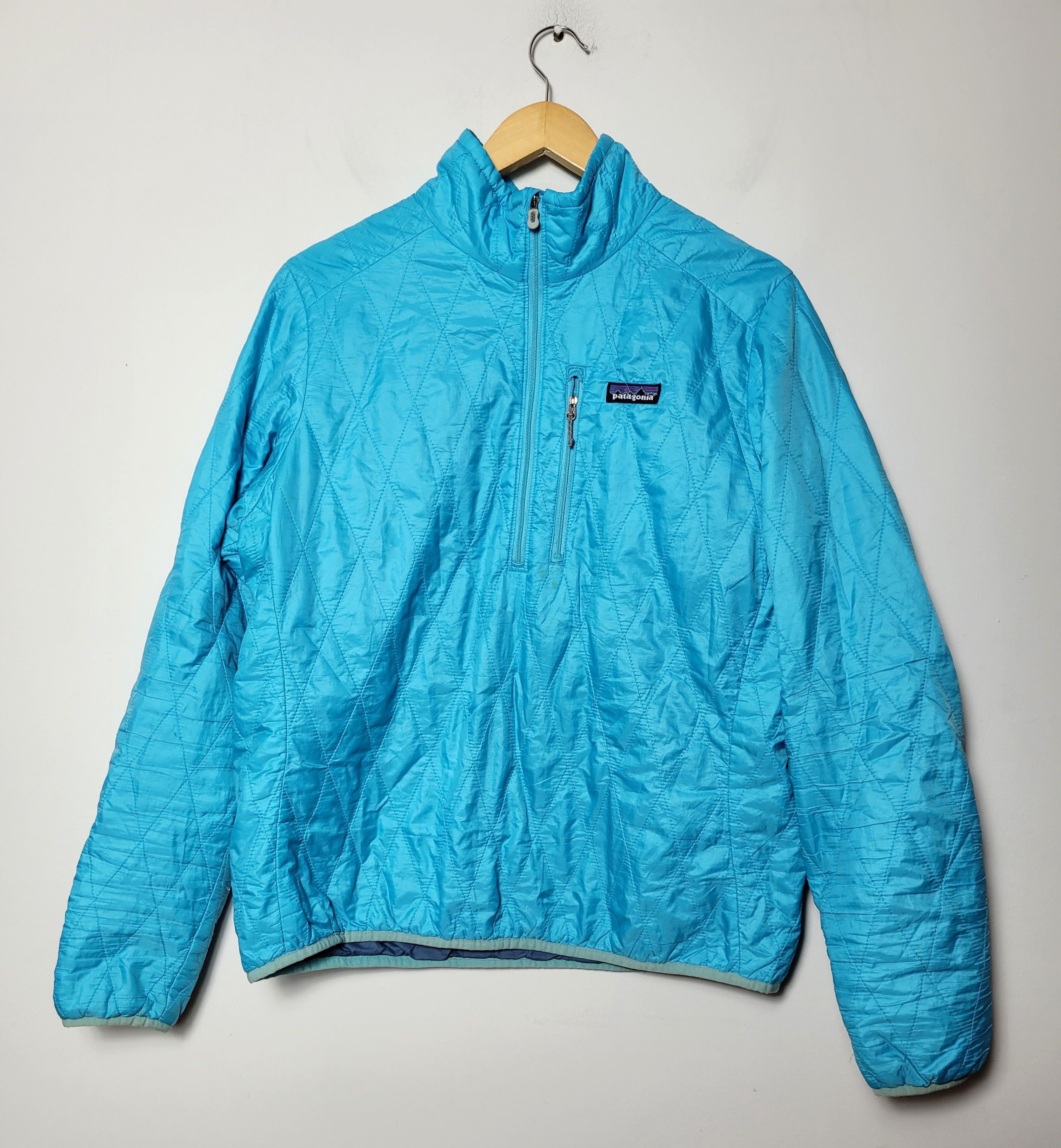 image of Patagonia Quarter Zip Nano Puff Primaloft Jacket in Blue, Men's (Size Large)