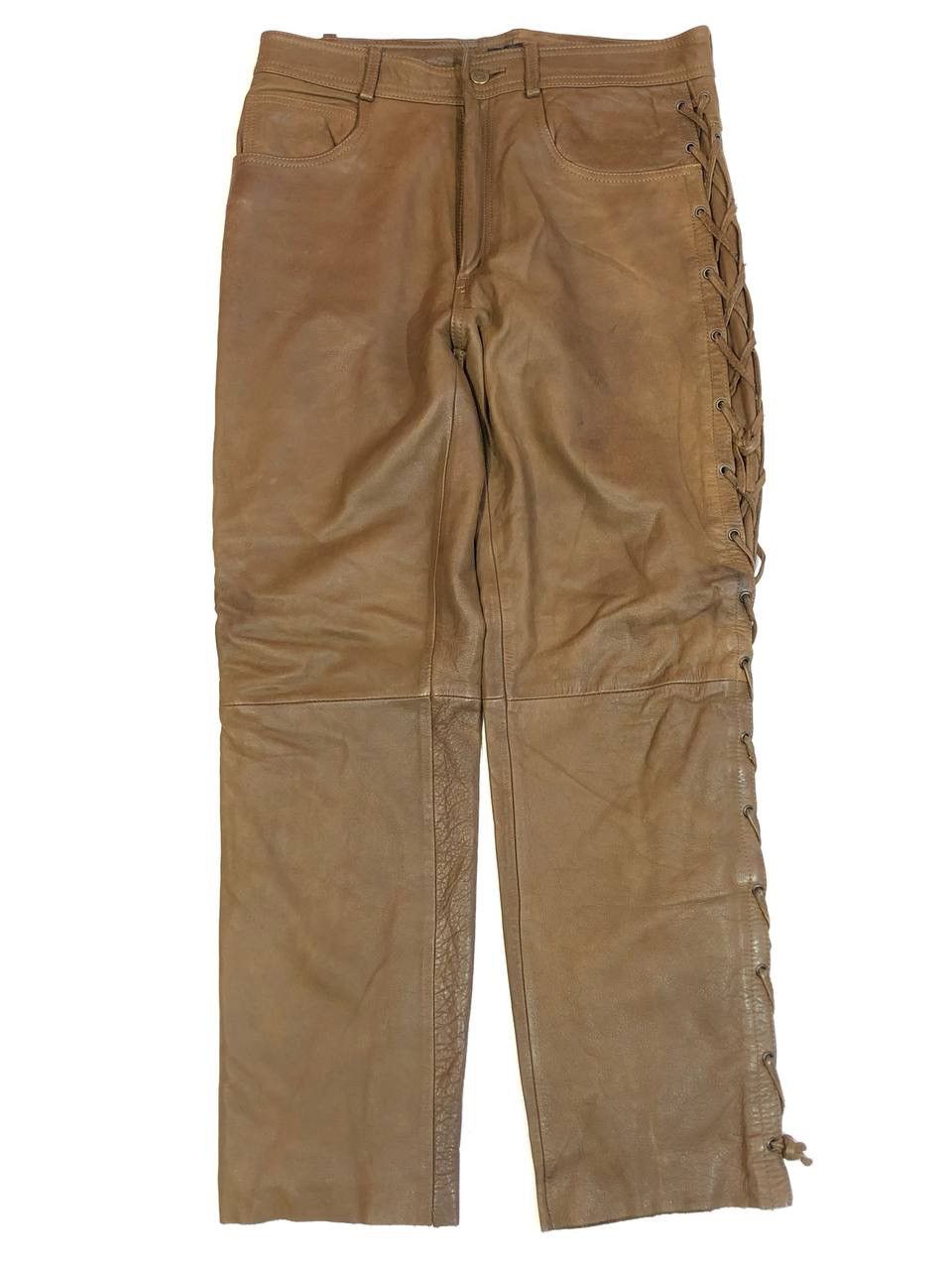 Leather Leather Biker Pants Vintage Size US 32 / EU 48 - 2 Thumbnail