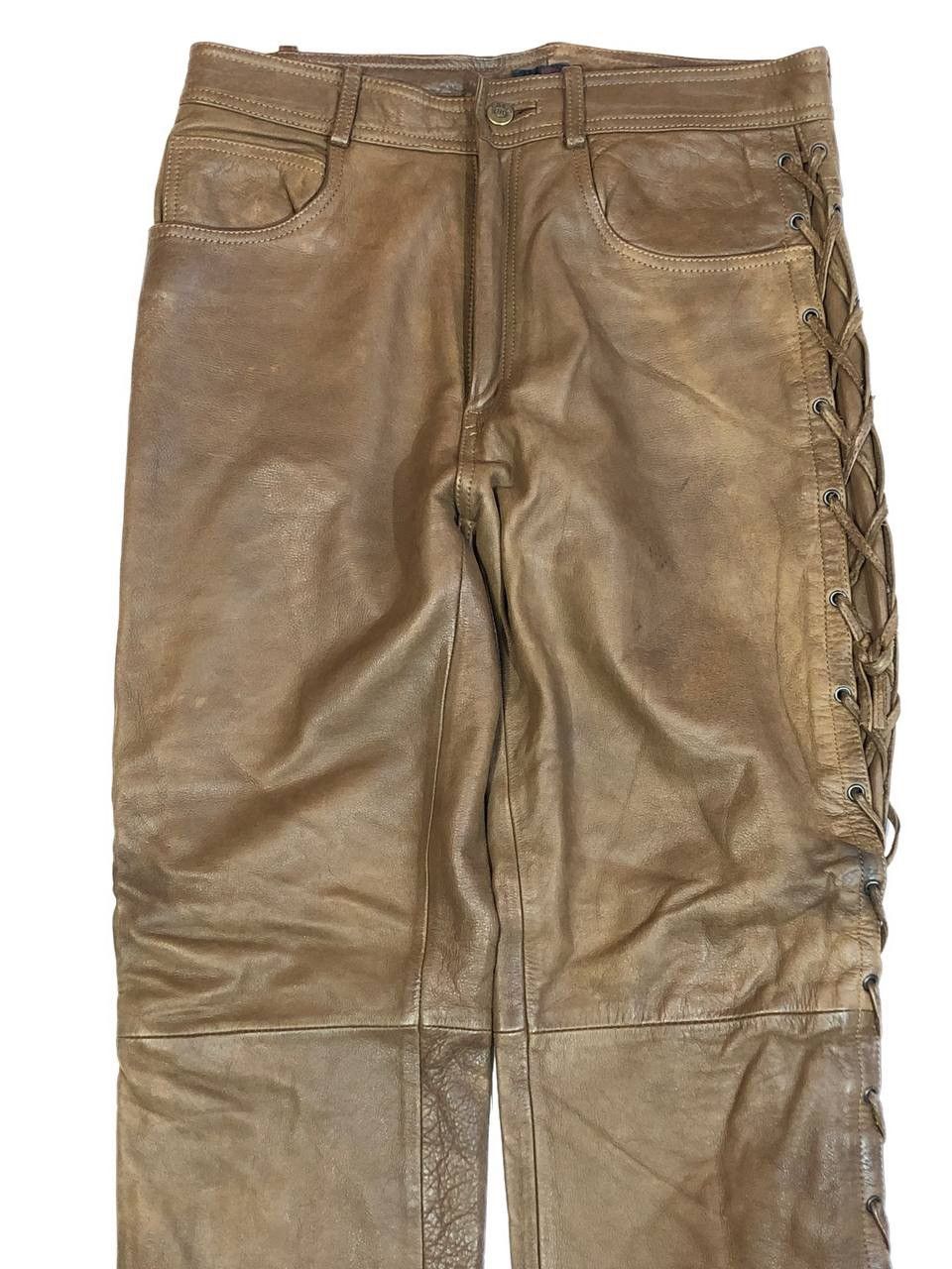 Leather Leather Biker Pants Vintage Size US 32 / EU 48 - 3 Thumbnail