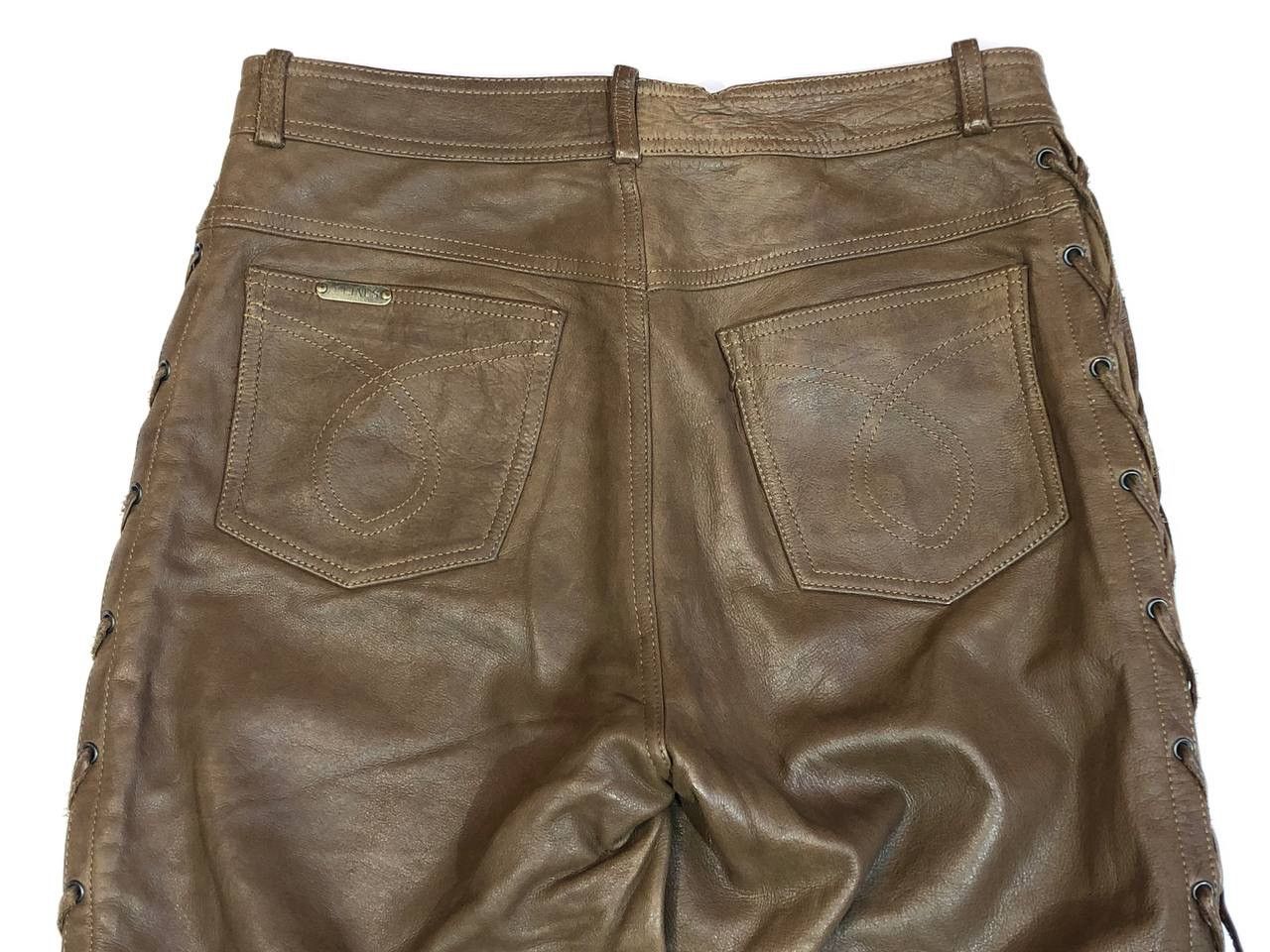 Leather Leather Biker Pants Vintage Size US 32 / EU 48 - 6 Thumbnail