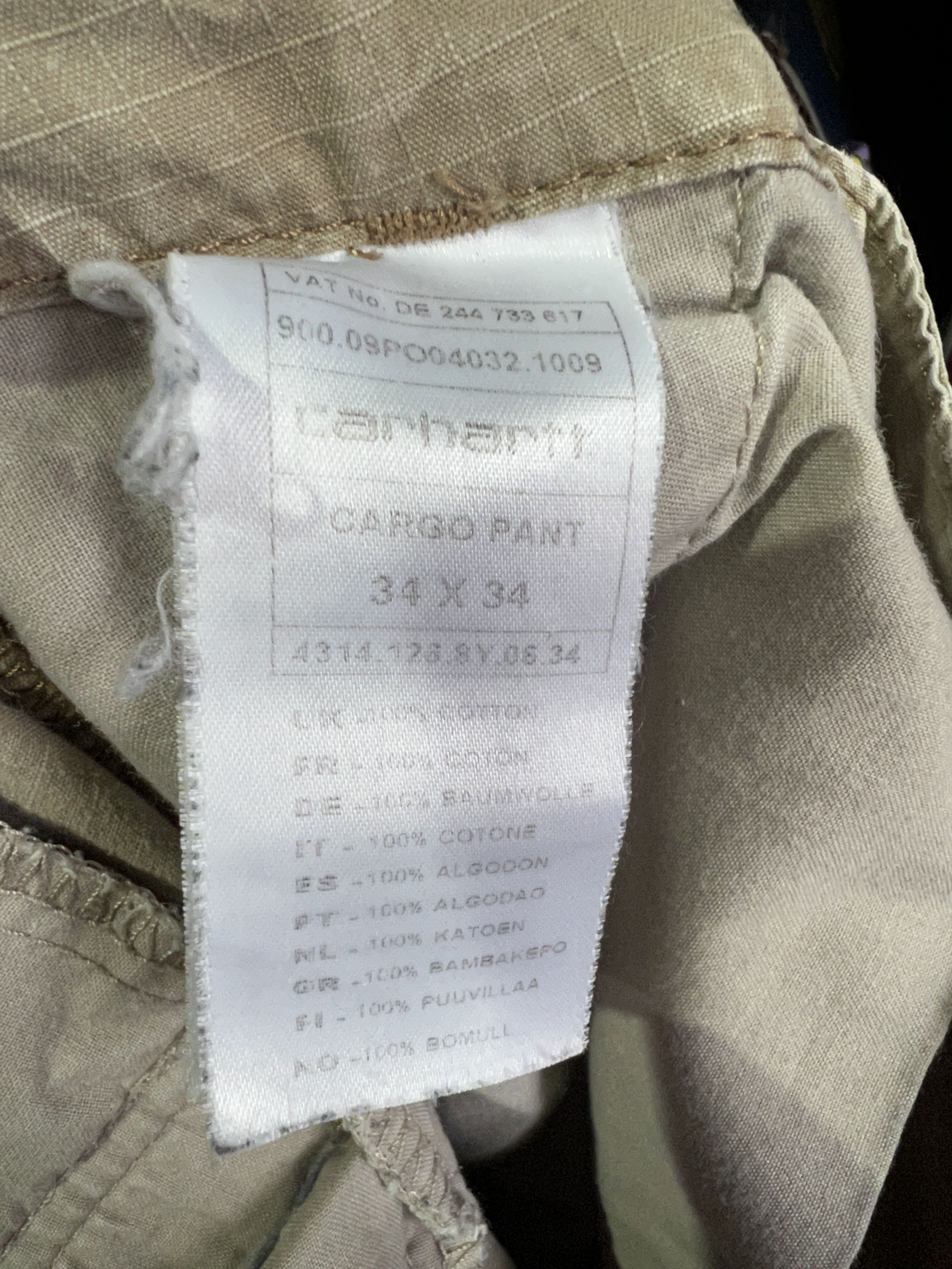 Vintage Carhartt Cargo Casual Pants size 34 34