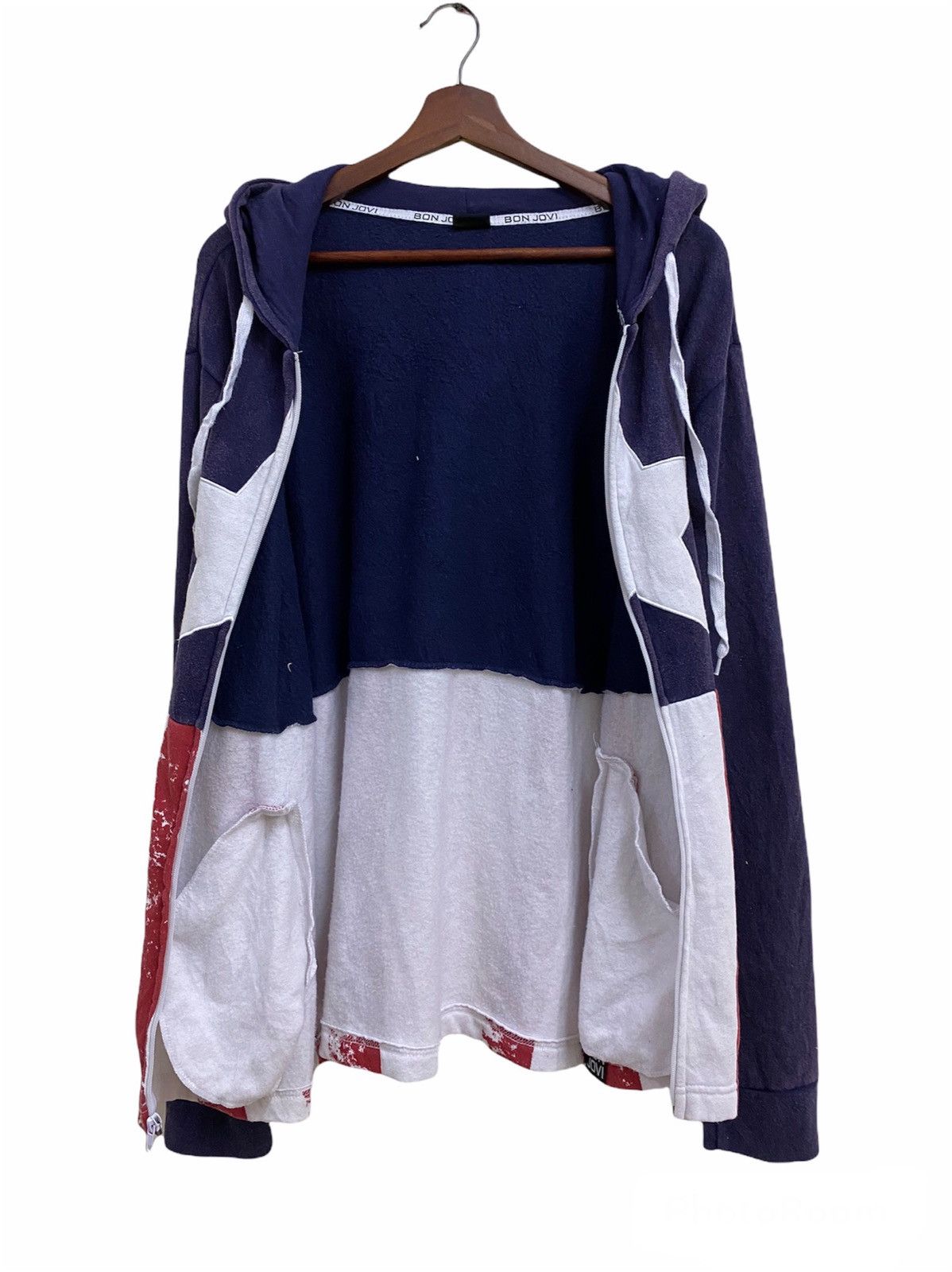 Band Tees × Bon Jovi American Flag Bon Jovi Concert Faded Hoodie Size US M / EU 48-50 / 2 - 8 Thumbnail