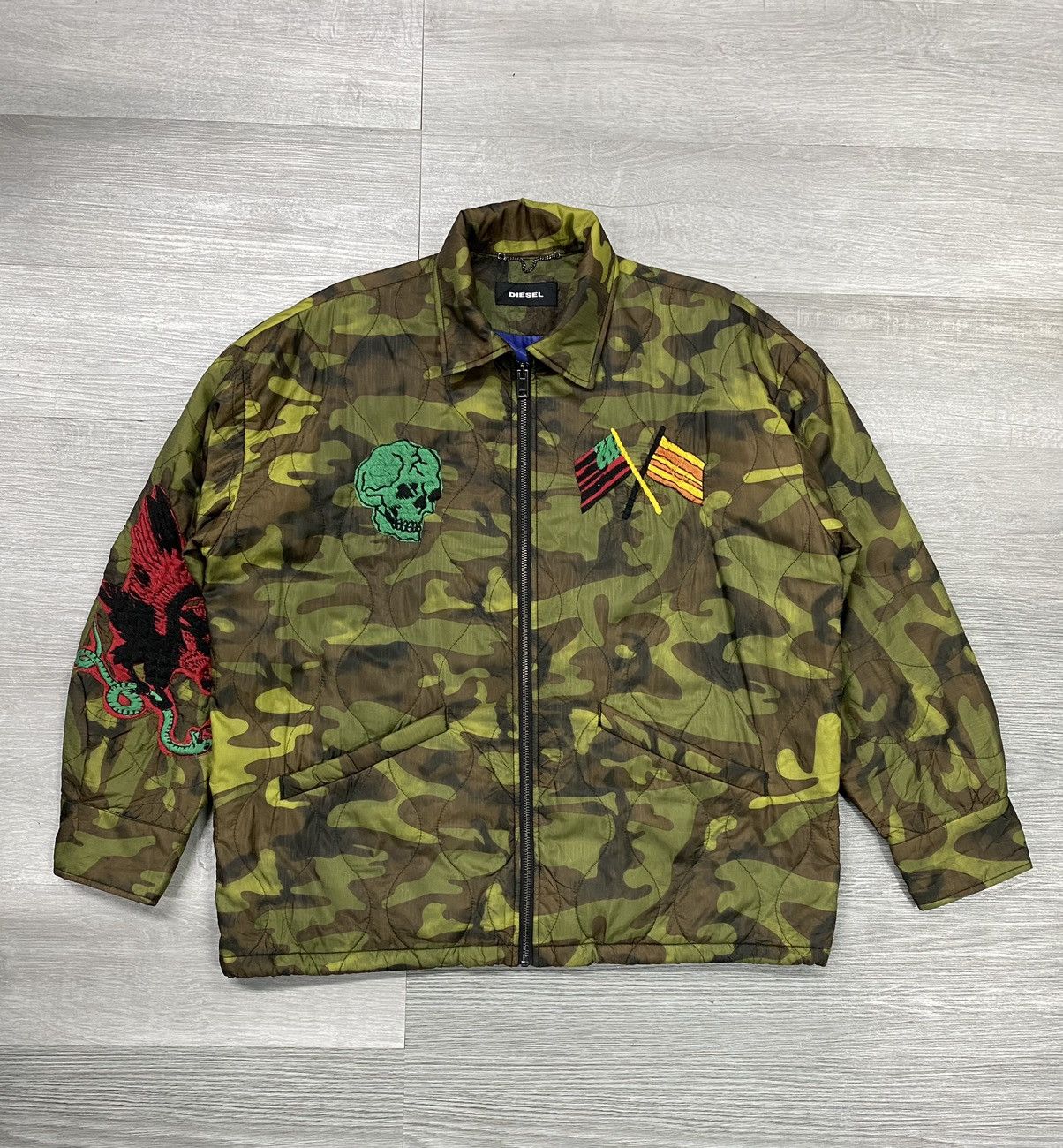 Diesel Diesel Camo Nylon Quited Jacket Size US M / EU 48-50 / 2 - 2 Thumbnail