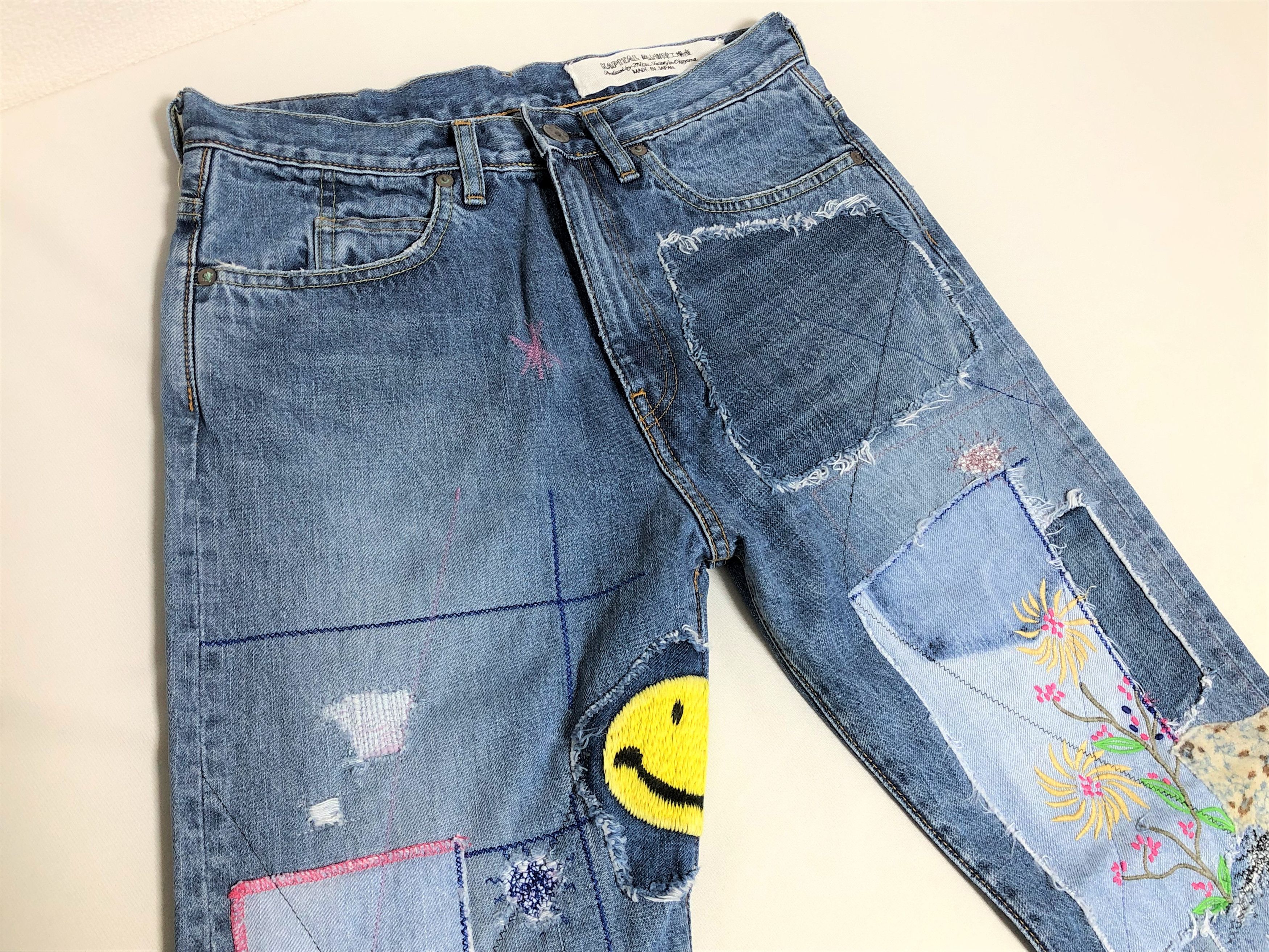 Kapital KAPITAL OKABILLY 14oz Denim Smiley Patchwork Gypsy 34 Size US 34 / EU 50 - 9 Thumbnail