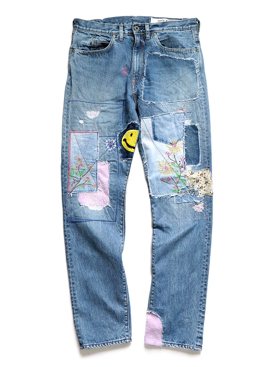 Kapital KAPITAL OKABILLY 14oz Denim Smiley Patchwork Gypsy 34 Size US 34 / EU 50 - 1 Thumbnail