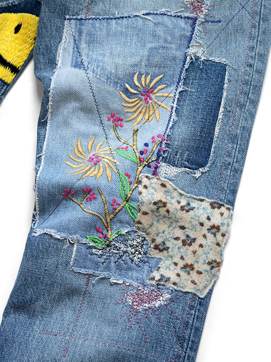 Kapital KAPITAL OKABILLY 14oz Denim Smiley Patchwork Gypsy 34 Size US 34 / EU 50 - 4 Thumbnail