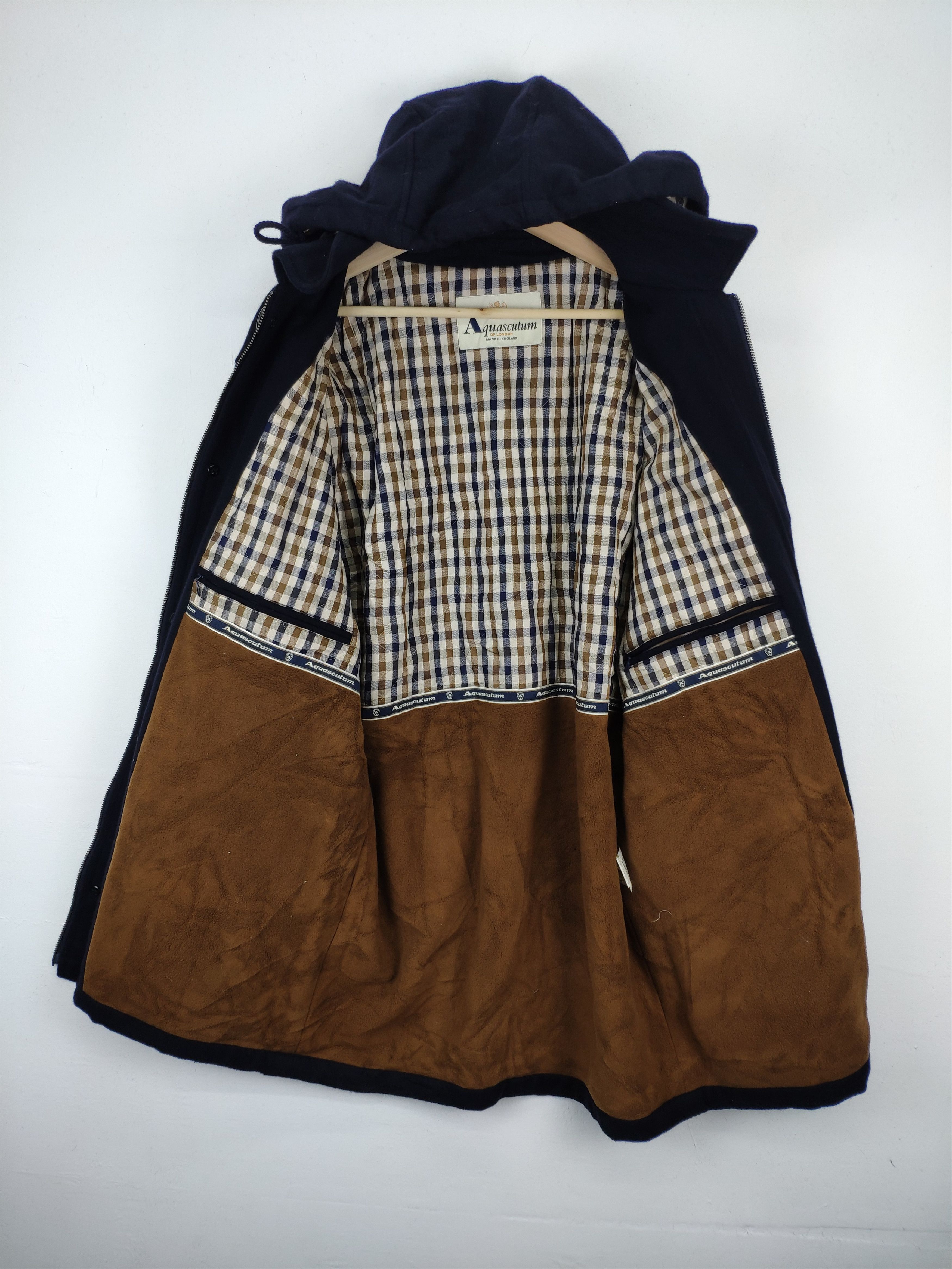 Aquascutum Vintage 1990s Aquascutum Wool Cashmere Hoodie Long Coat Size US S / EU 44-46 / 1 - 15 Thumbnail