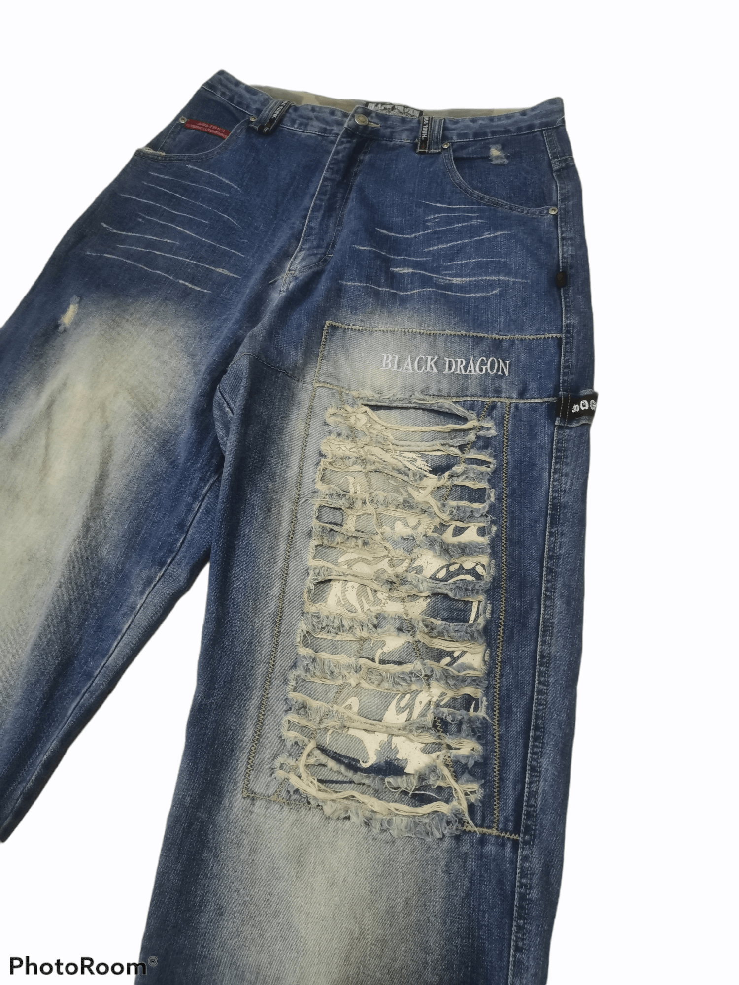 Dogtown × Vintage Vtg Dog Town Black Dragon Baggy Carpenter Skateboard Denim Size US 34 / EU 50 - 2 Thumbnail
