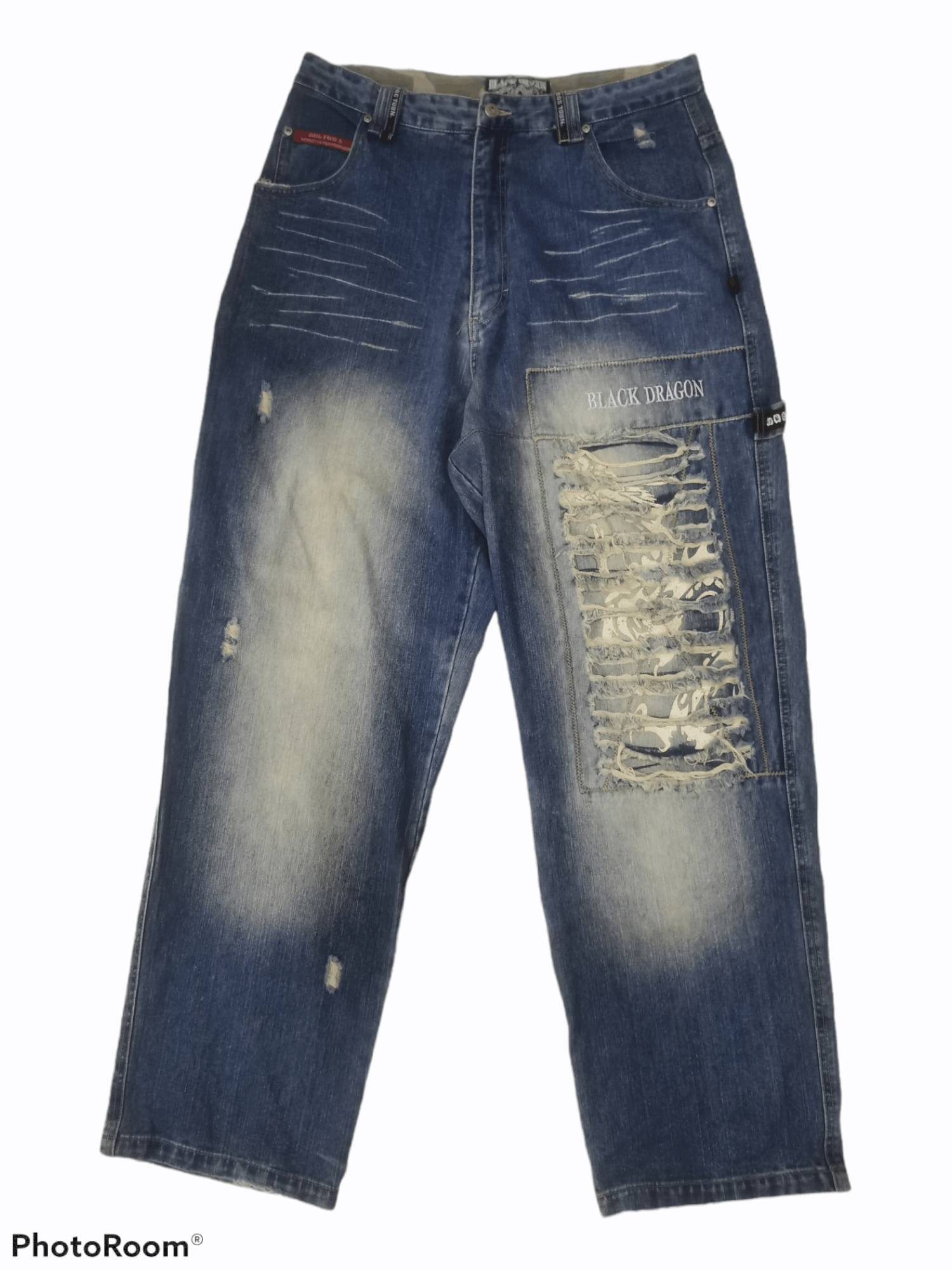 Vtg Dog Town Black Dragon Baggy Carpenter Skateboard Denim