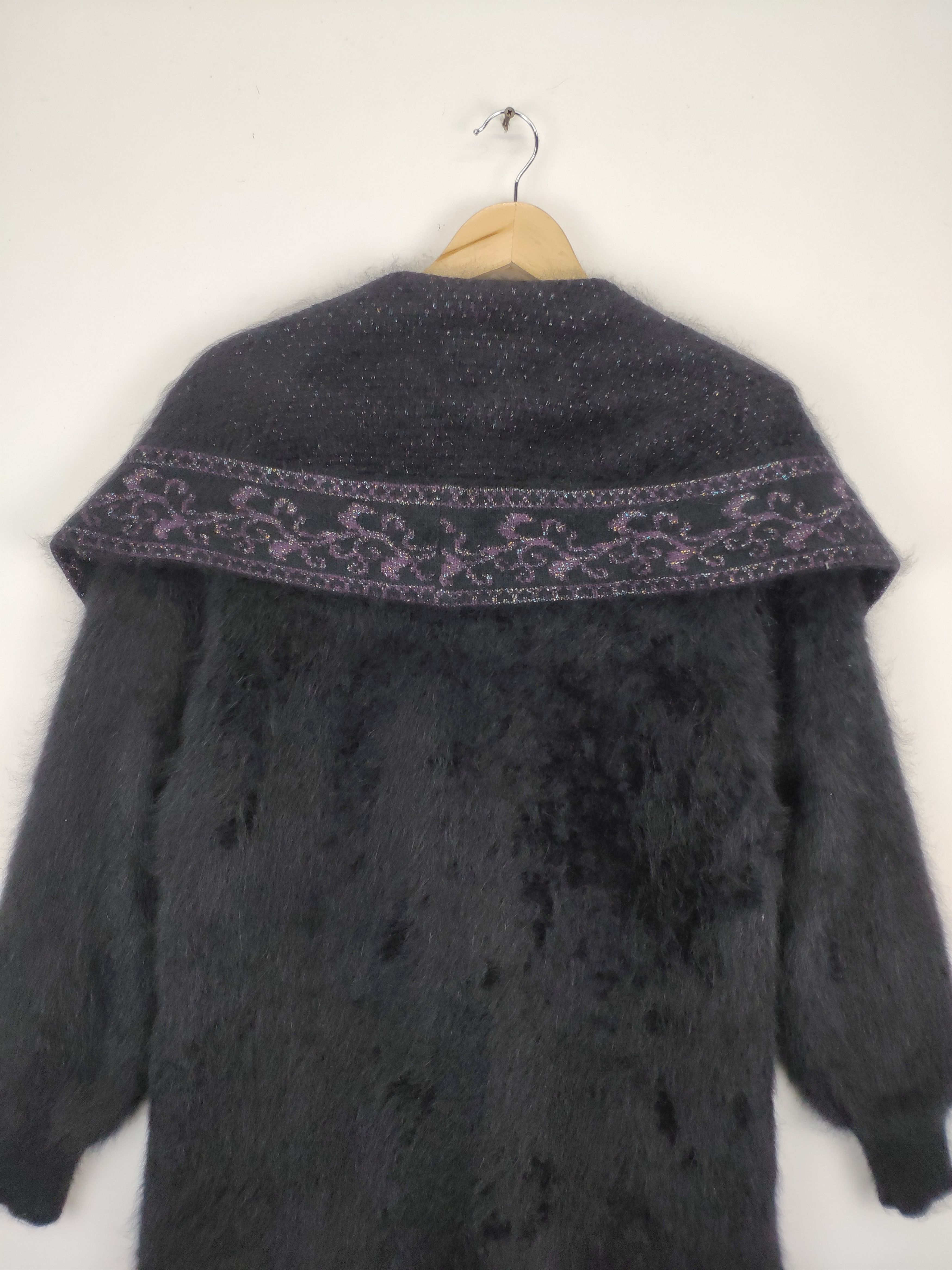 Japanese Brand Vintage Wool Mohair Shag Shaggy Cardigan Shawls Collar Size M / US 6-8 / IT 42-44 - 14 Thumbnail