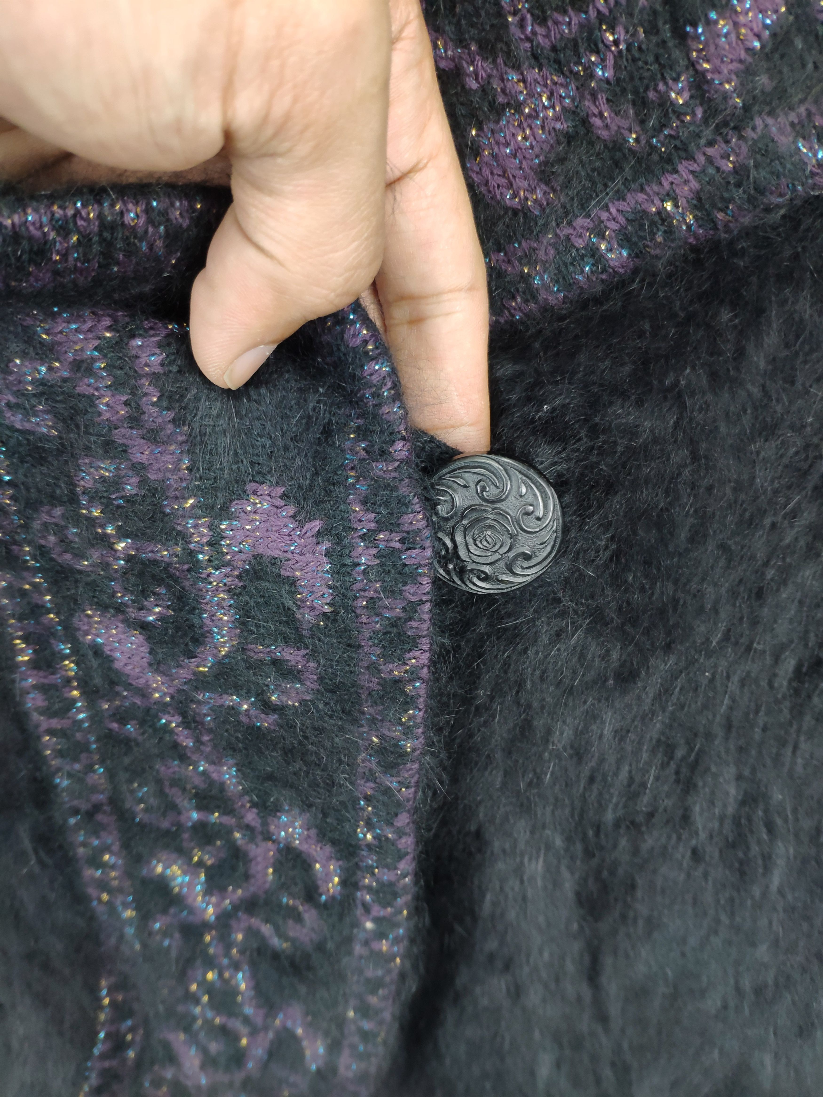 Japanese Brand Vintage Wool Mohair Shag Shaggy Cardigan Shawls Collar Size M / US 6-8 / IT 42-44 - 9 Thumbnail