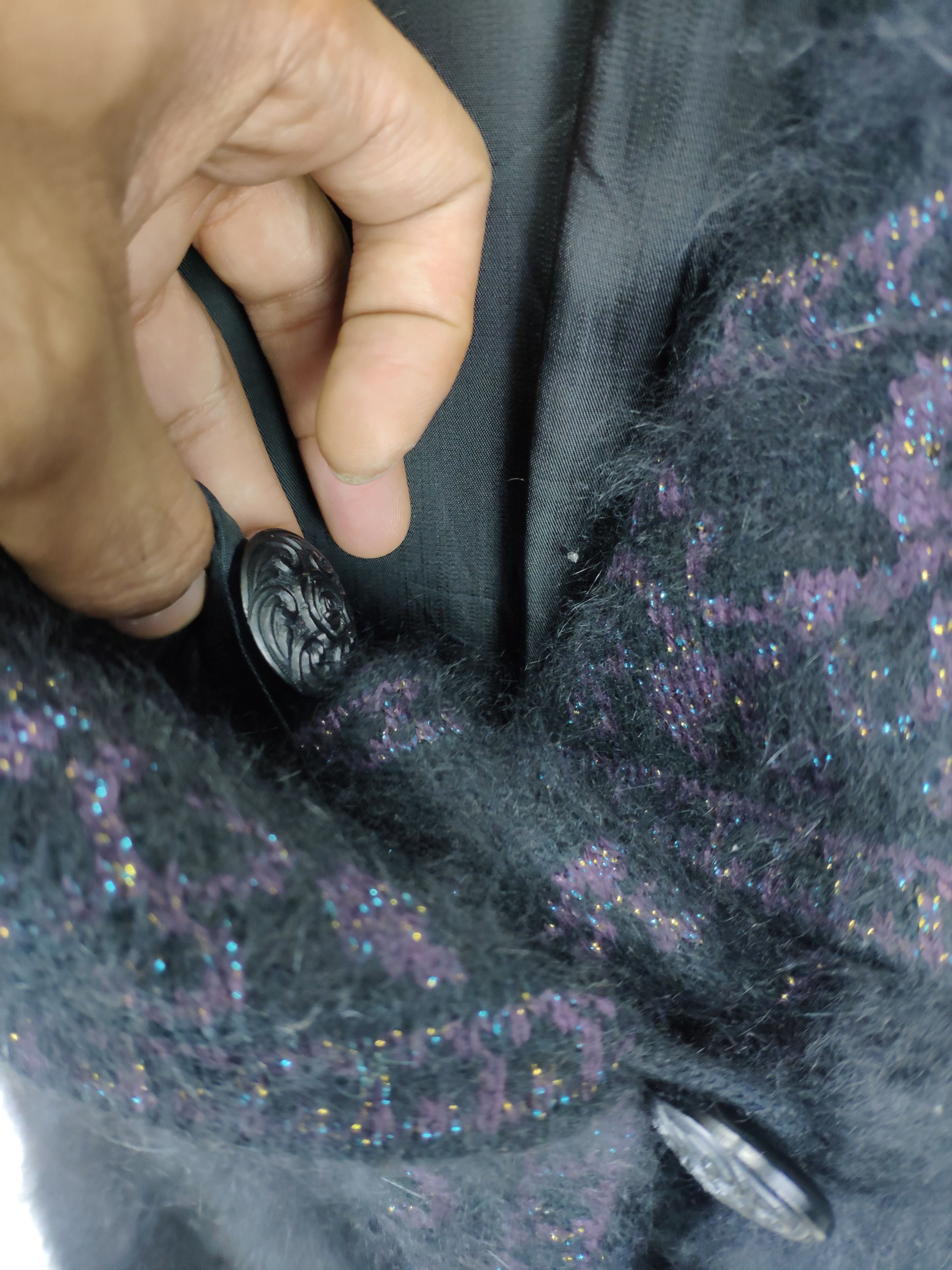 Japanese Brand Vintage Wool Mohair Shag Shaggy Cardigan Shawls Collar Size M / US 6-8 / IT 42-44 - 10 Thumbnail