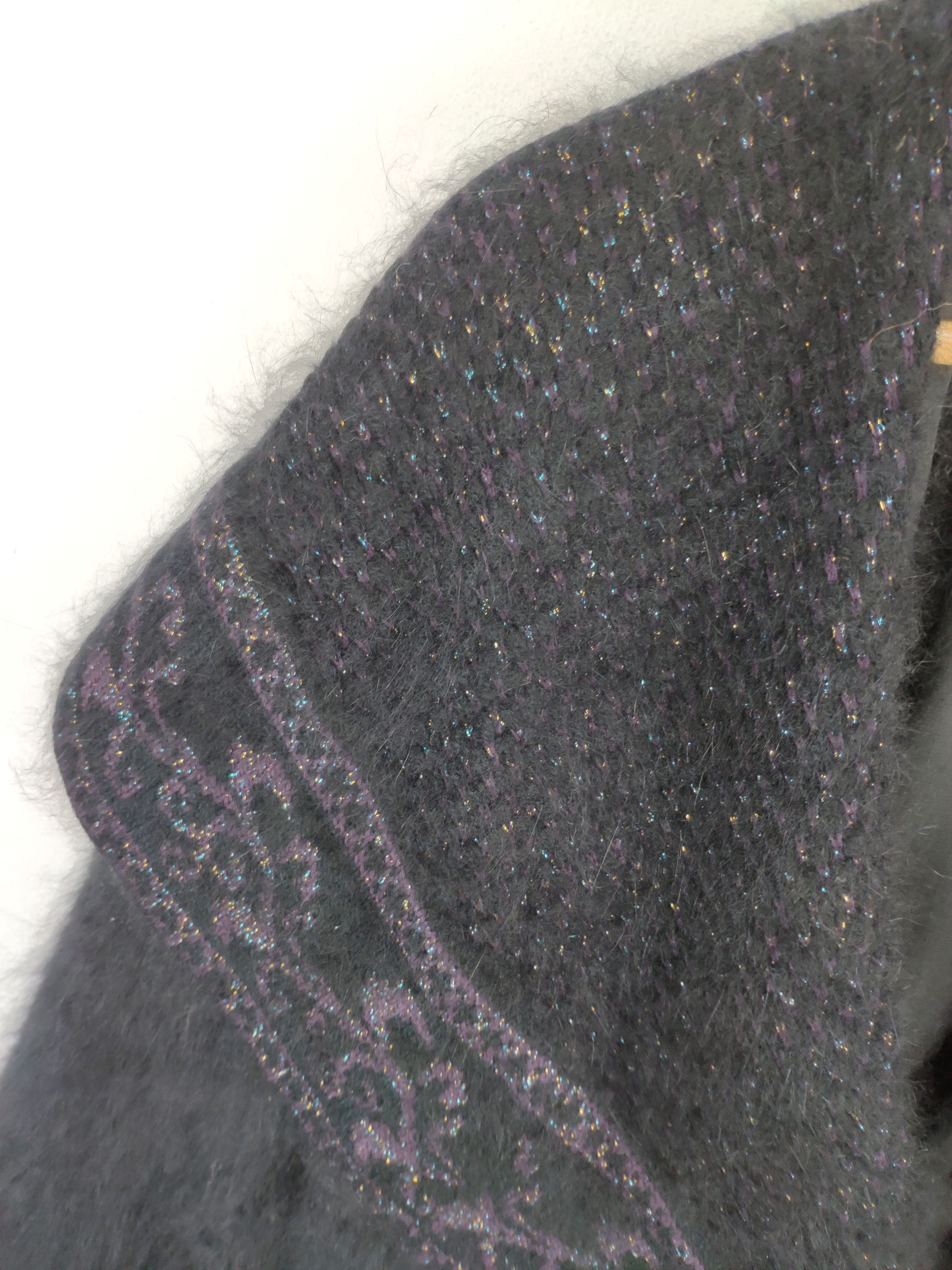 Japanese Brand Vintage Wool Mohair Shag Shaggy Cardigan Shawls Collar Size M / US 6-8 / IT 42-44 - 13 Thumbnail