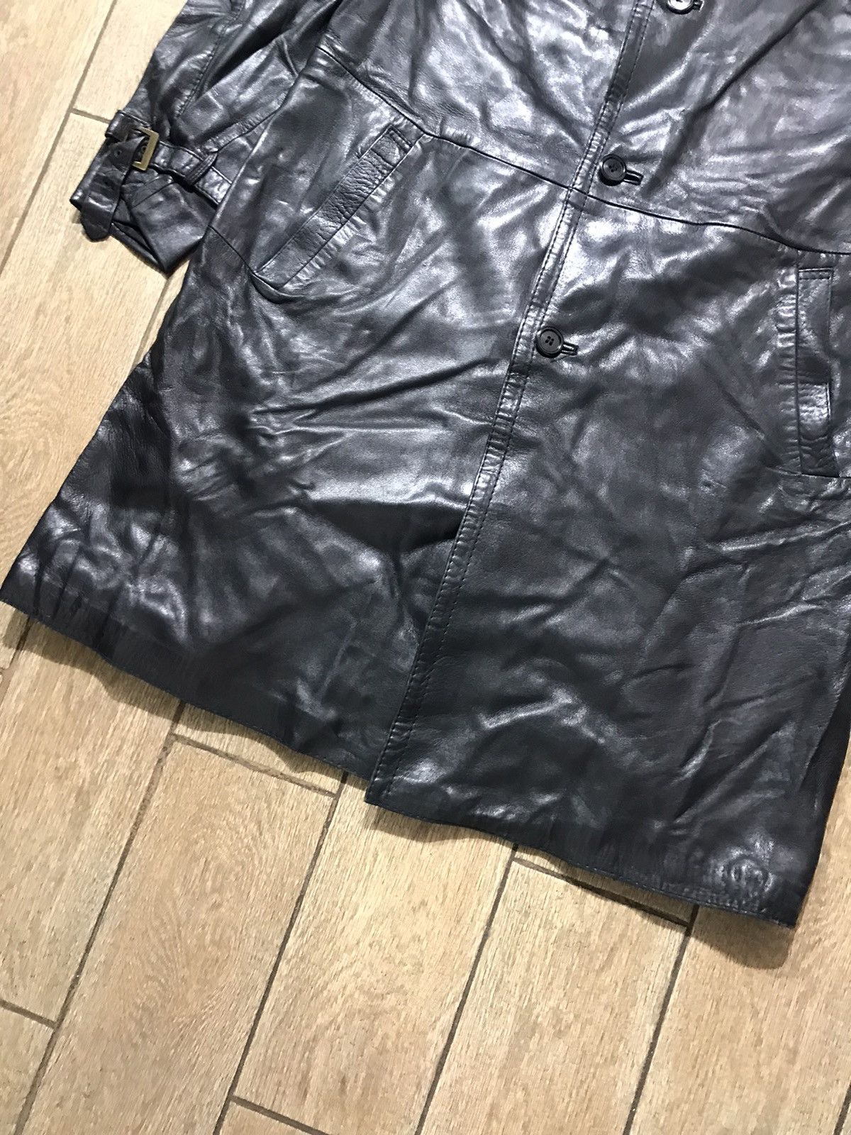 Genuine Leather ÉQUIP’ Very Rare Genuine Leather Black Trench Size US L / EU 52-54 / 3 - 4 Thumbnail