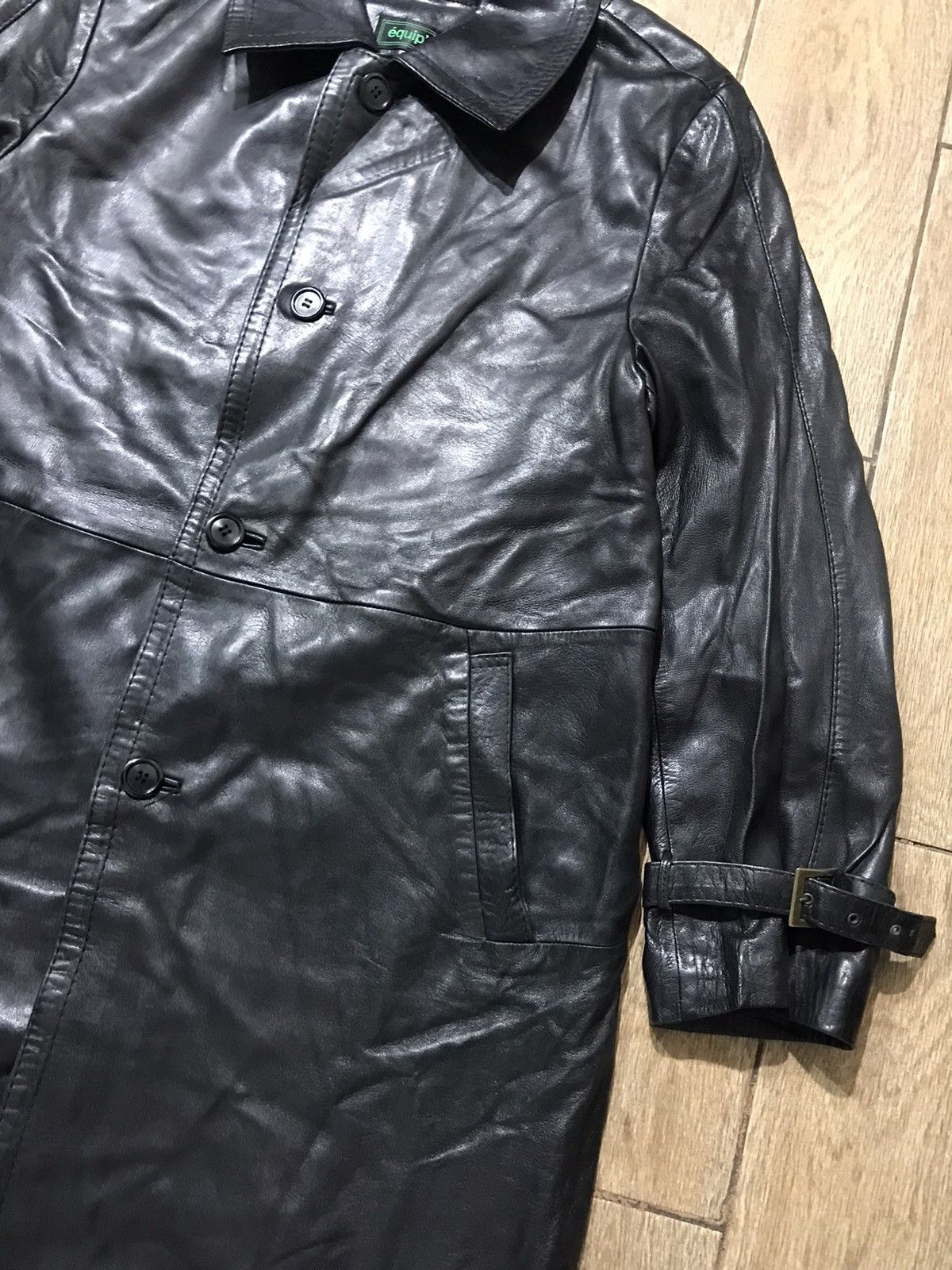 Genuine Leather ÉQUIP’ Very Rare Genuine Leather Black Trench Size US L / EU 52-54 / 3 - 3 Thumbnail