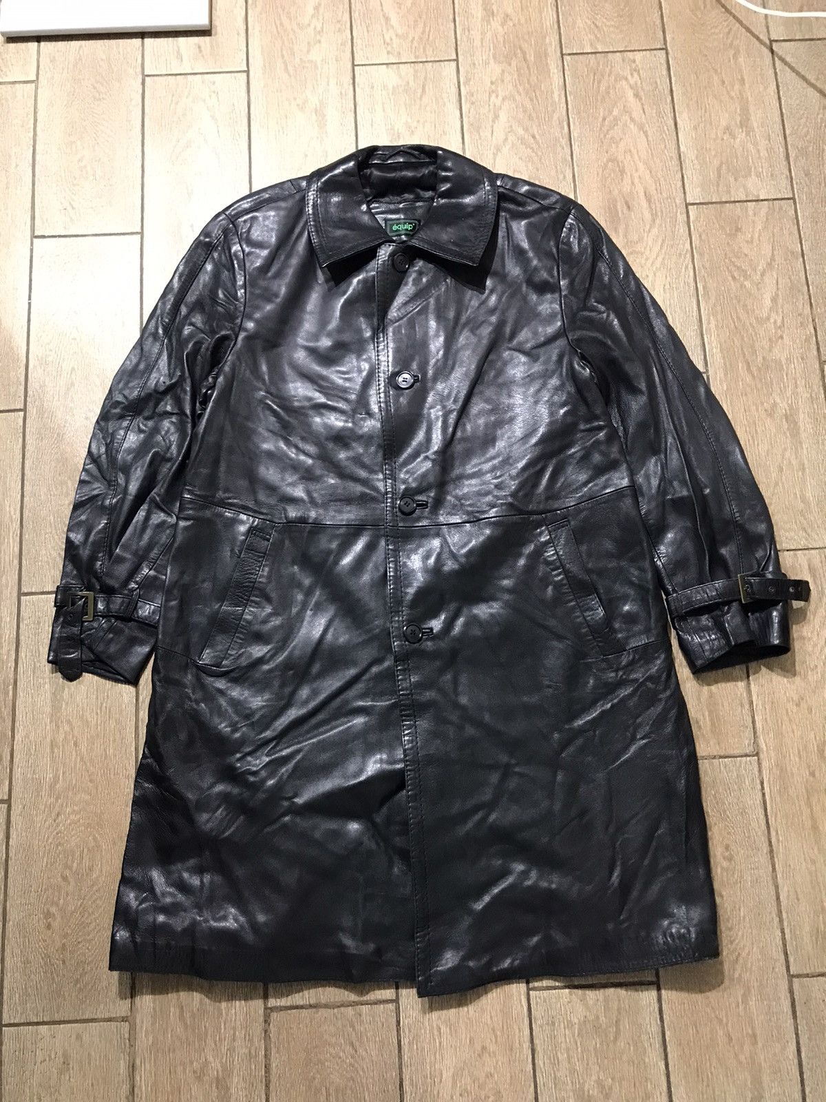 Genuine Leather ÉQUIP’ Very Rare Genuine Leather Black Trench Size US L / EU 52-54 / 3 - 1 Thumbnail