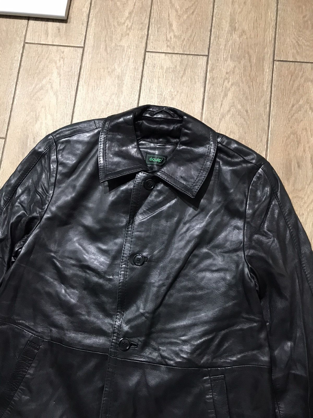 Genuine Leather ÉQUIP’ Very Rare Genuine Leather Black Trench Size US L / EU 52-54 / 3 - 2 Thumbnail