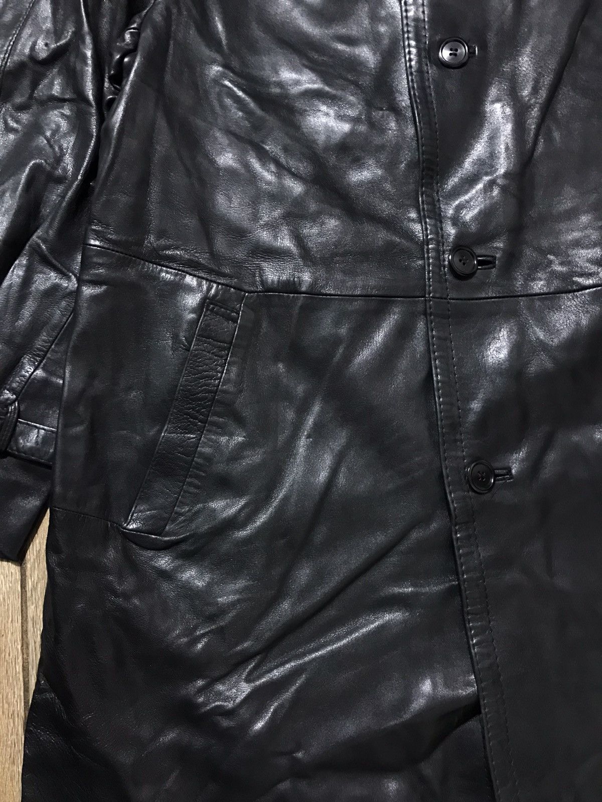 Genuine Leather ÉQUIP’ Very Rare Genuine Leather Black Trench Size US L / EU 52-54 / 3 - 6 Thumbnail