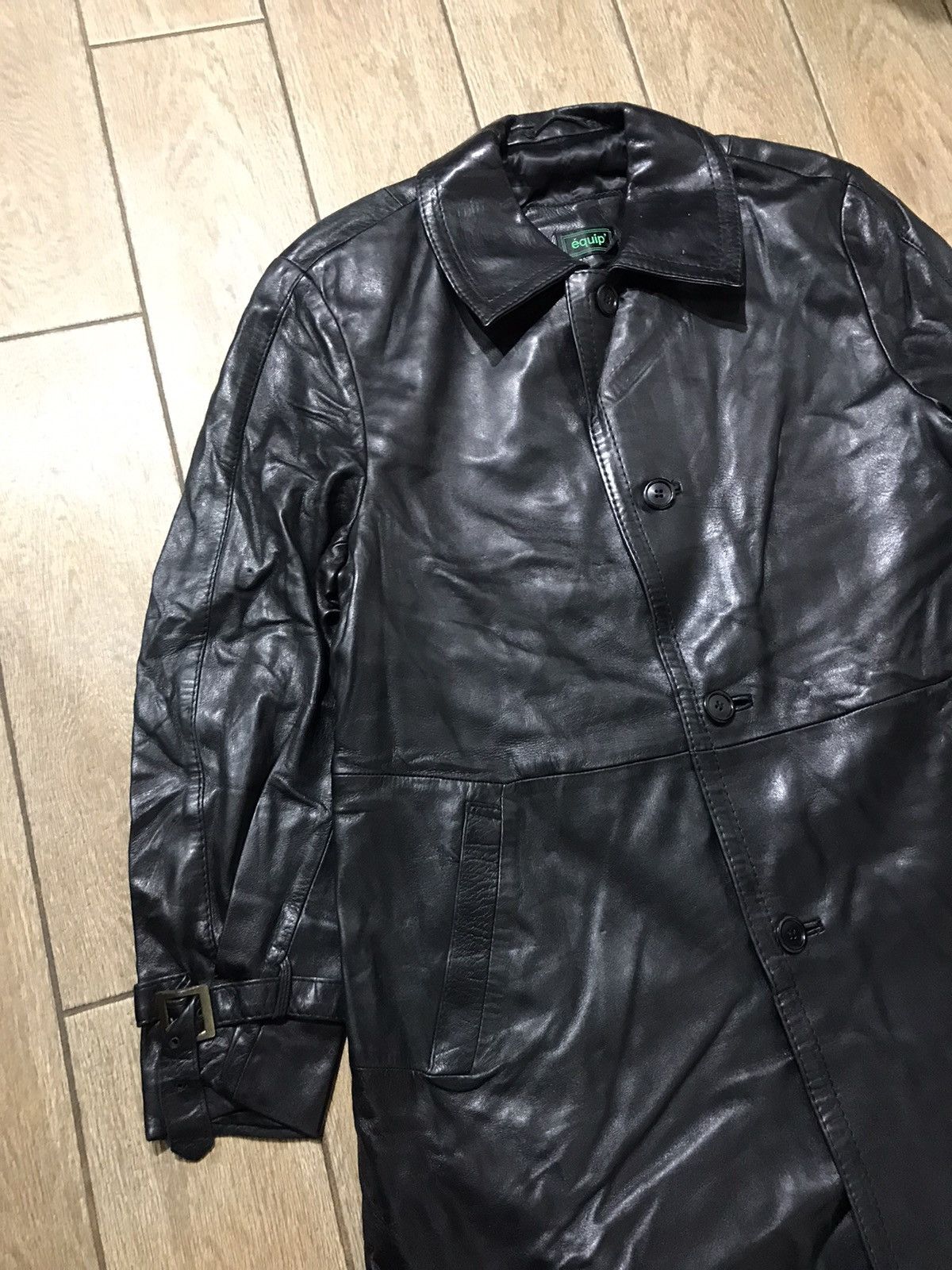 Genuine Leather ÉQUIP’ Very Rare Genuine Leather Black Trench Size US L / EU 52-54 / 3 - 5 Thumbnail