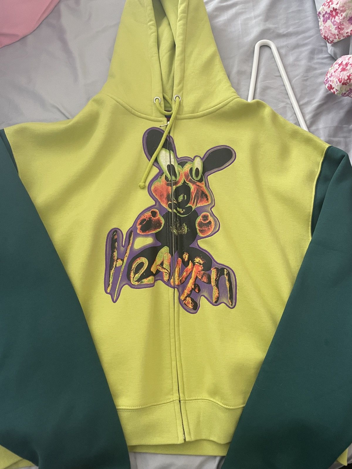 image of Heaven By Marc Jacobs x Marc Jacobs Heaven Acid Bunny Hoodie XL in Green, Men's