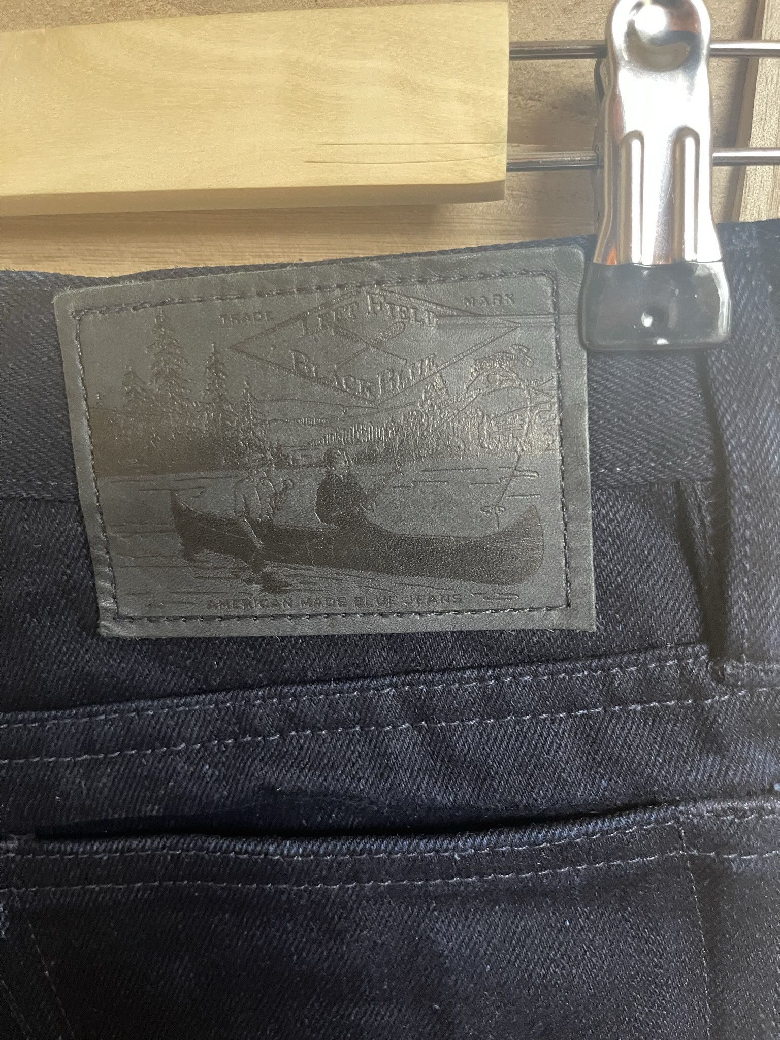 Left Field Nyc Black/Blue Denim Jeans, 17oz, Chelsea Fit, Size 32 Size US 32 / EU 48 - 3 Thumbnail