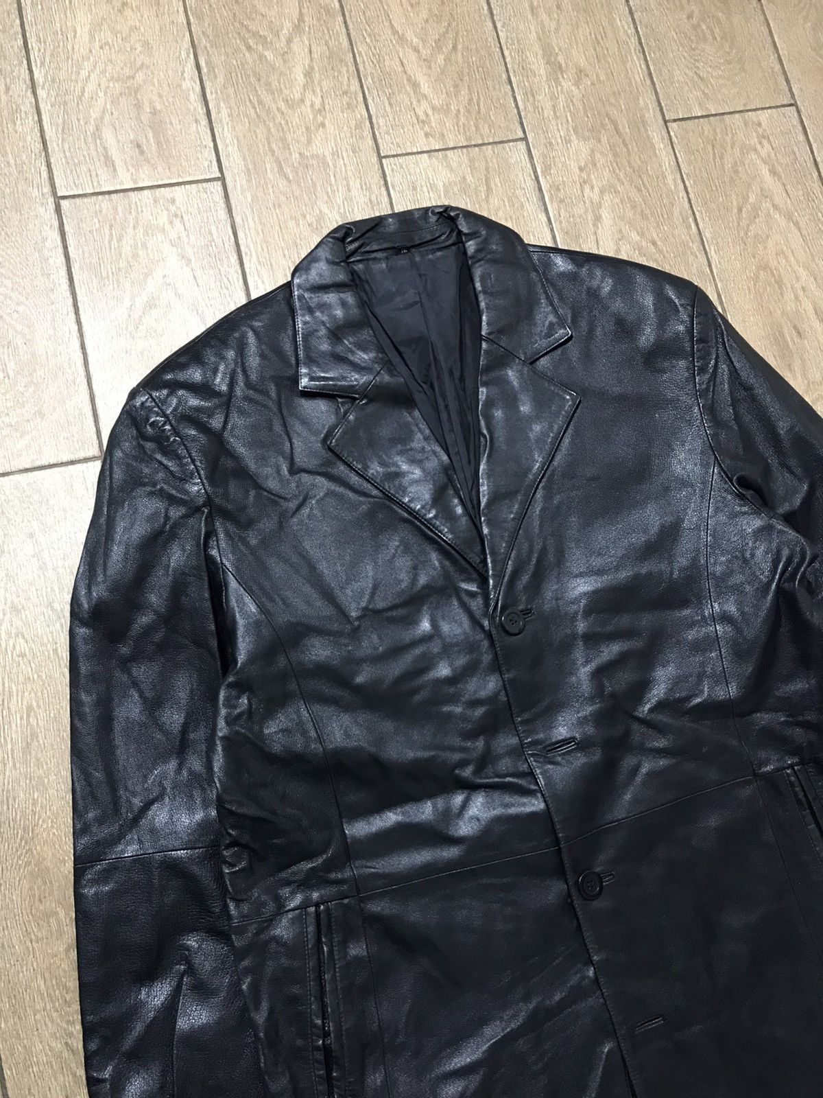Genuine Leather × Vintage ANGELO LITRICO Very Rare Genuine Leather Black Trench Size US L / EU 52-54 / 3 - 6 Thumbnail