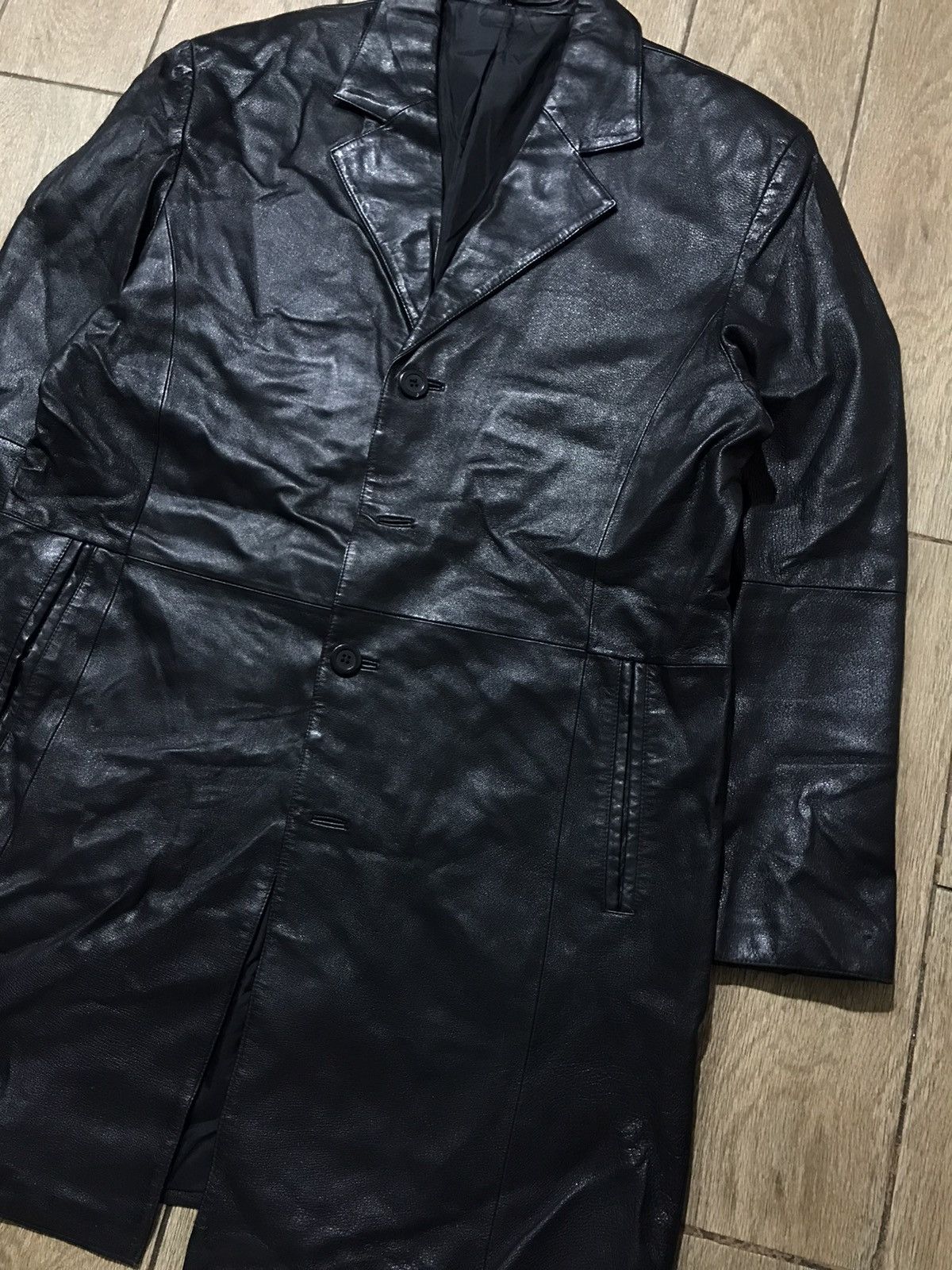 Genuine Leather × Vintage ANGELO LITRICO Very Rare Genuine Leather Black Trench Size US L / EU 52-54 / 3 - 4 Thumbnail