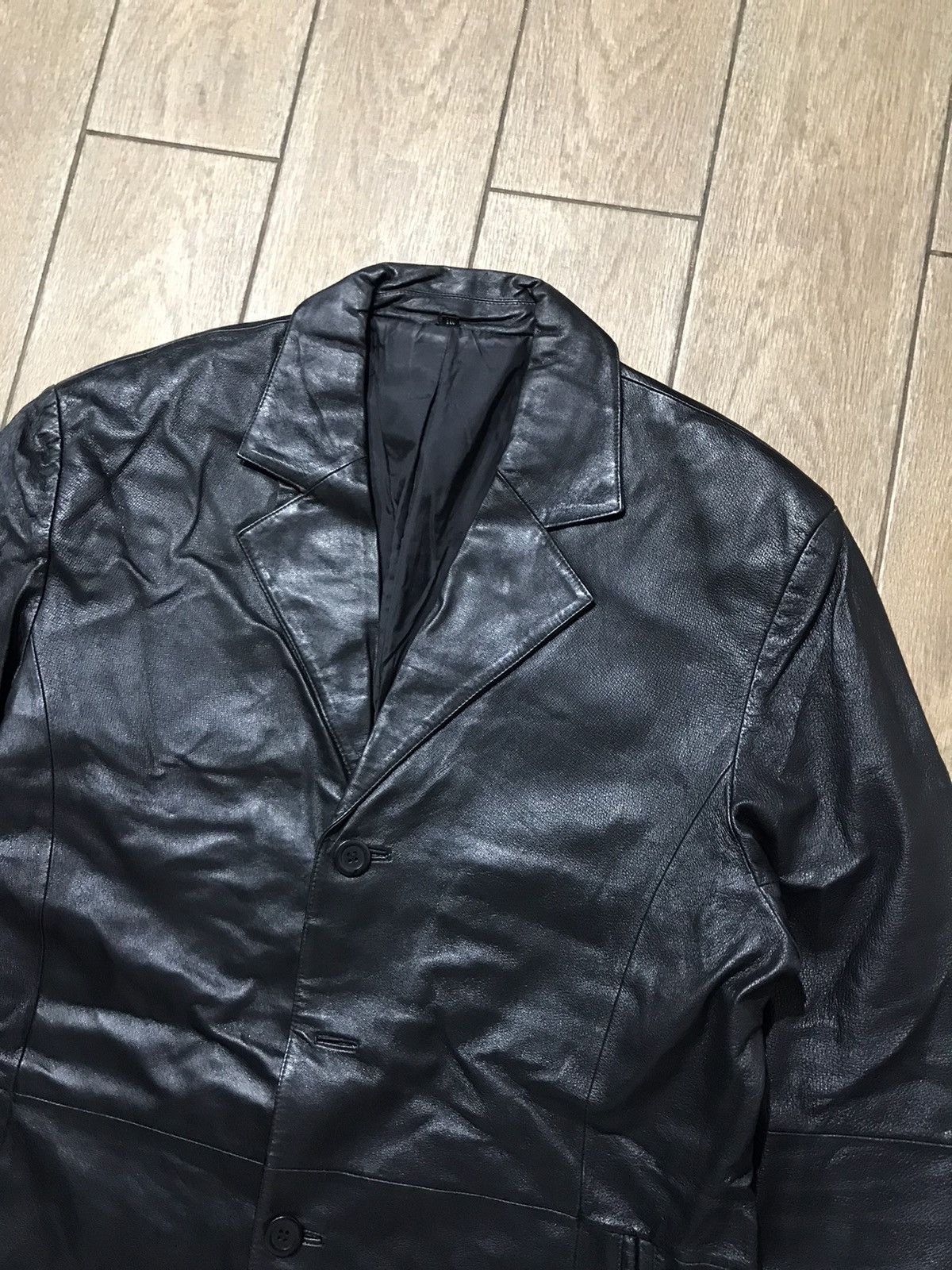 Genuine Leather × Vintage ANGELO LITRICO Very Rare Genuine Leather Black Trench Size US L / EU 52-54 / 3 - 3 Thumbnail